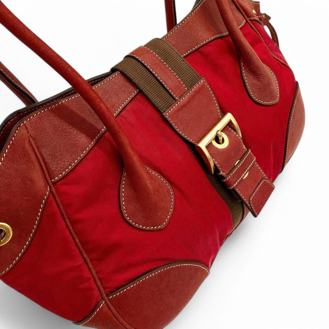 Prada Prada - Saffiano Handbag Shoulder Bag Leather Gold Hardware Size ONE SIZE - 4 Thumbnail
