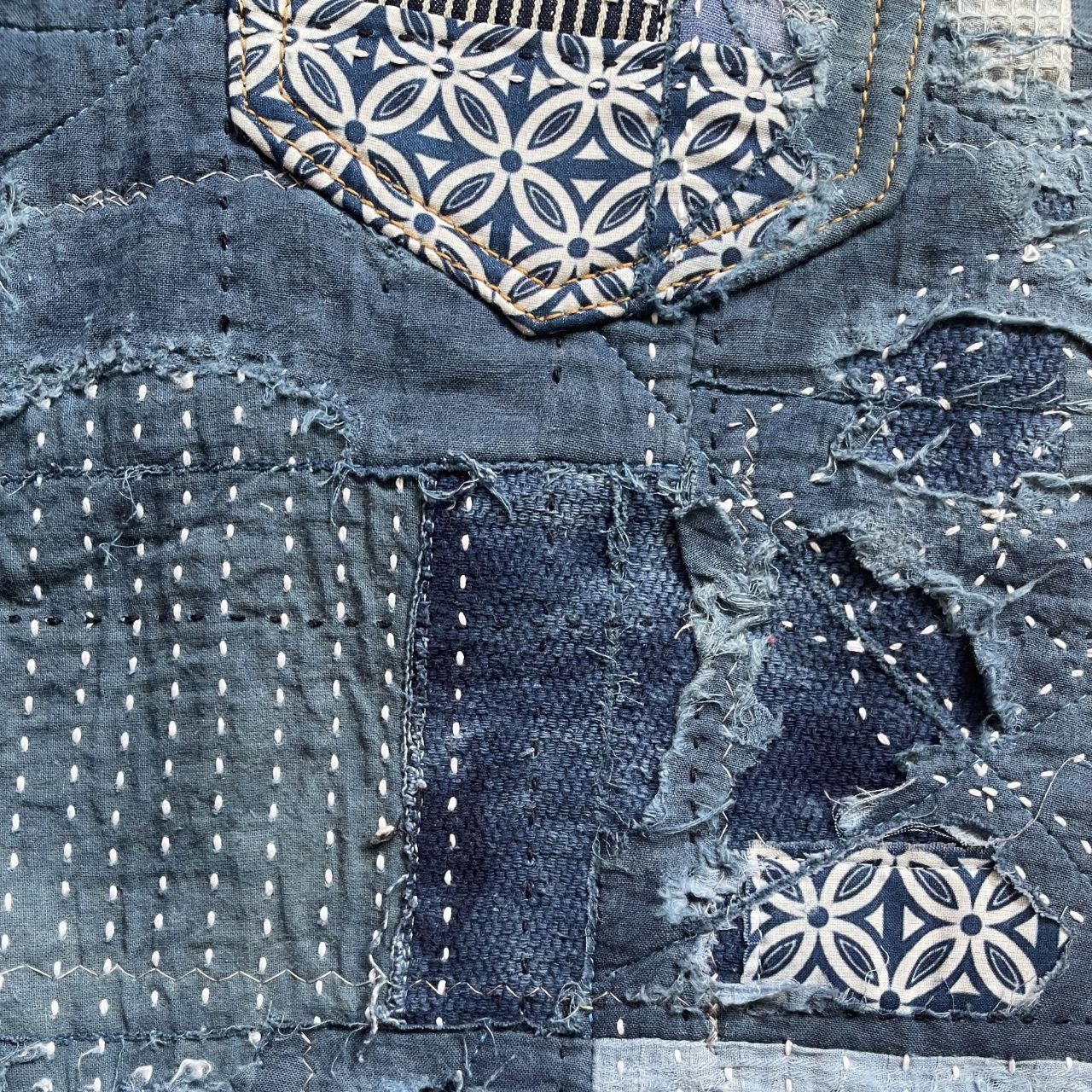 Kapital Indigo Boro Sashiko Distressed Jeans Size US 32 / EU 48 - 7 Thumbnail