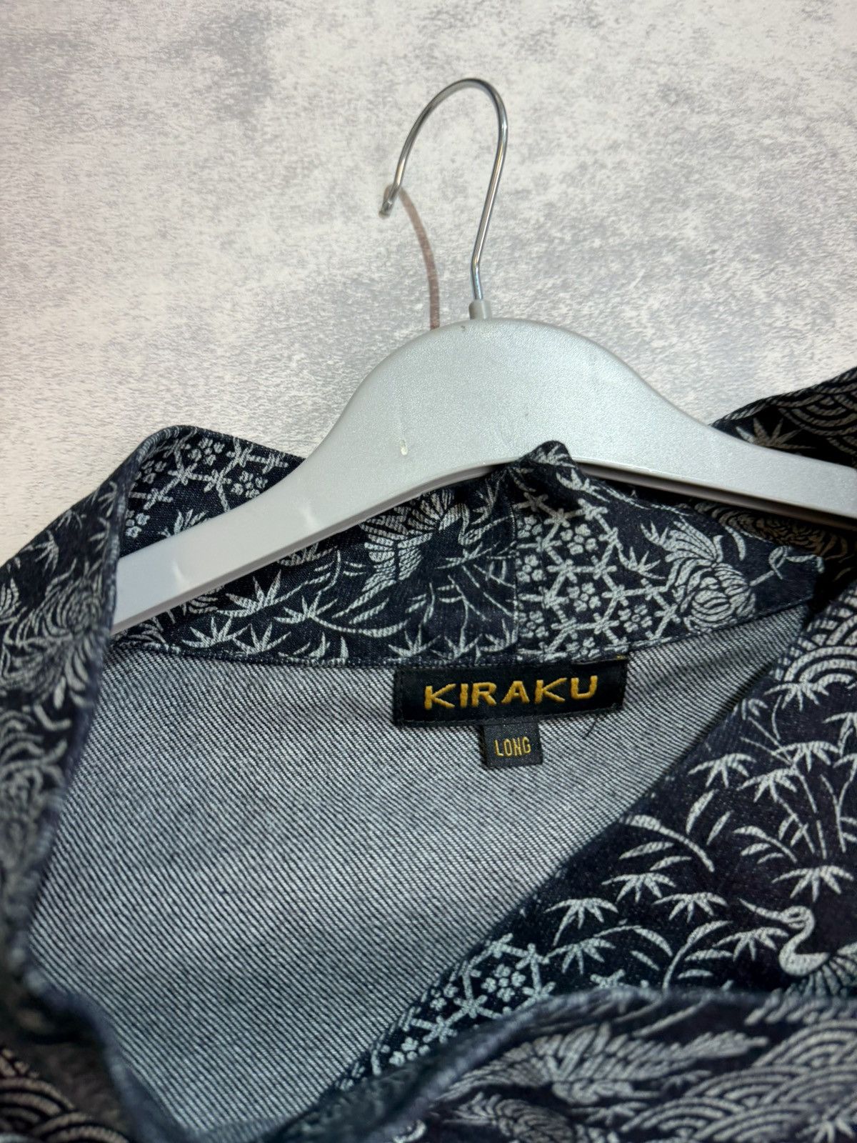 Japanese Brand KIRAKU Japanese Style Denim Kimono Jacket Noragi Indigo Blue Size L / US 10 / IT 46 - 3 Thumbnail