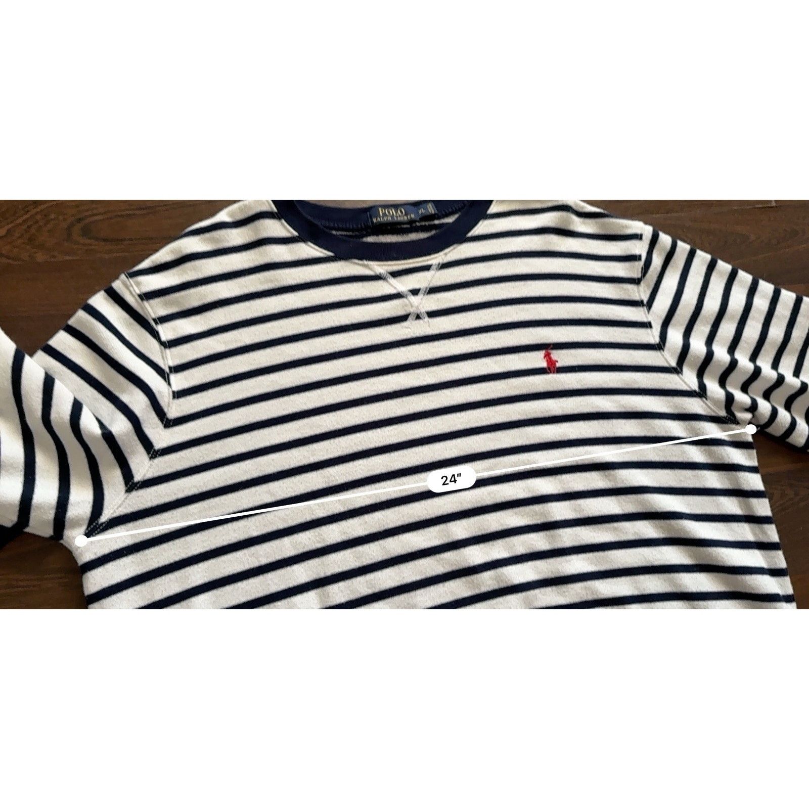 Polo Ralph Lauren Vintage RPL Wte Navy Stripe Cotton Crew Neck Pullover SZ XL Size US XL / EU 56 / 4 - 13 Thumbnail