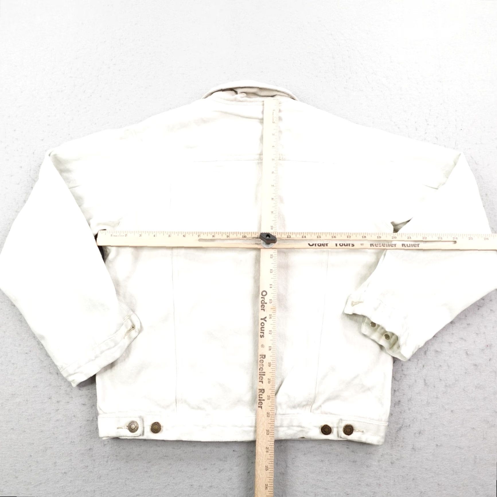 Vintage Cabela's Jacket Men Small White Denim Flannel Lined Bomber Chore Collar Coat Size US S / EU 44-46 / 1 - 5 Thumbnail