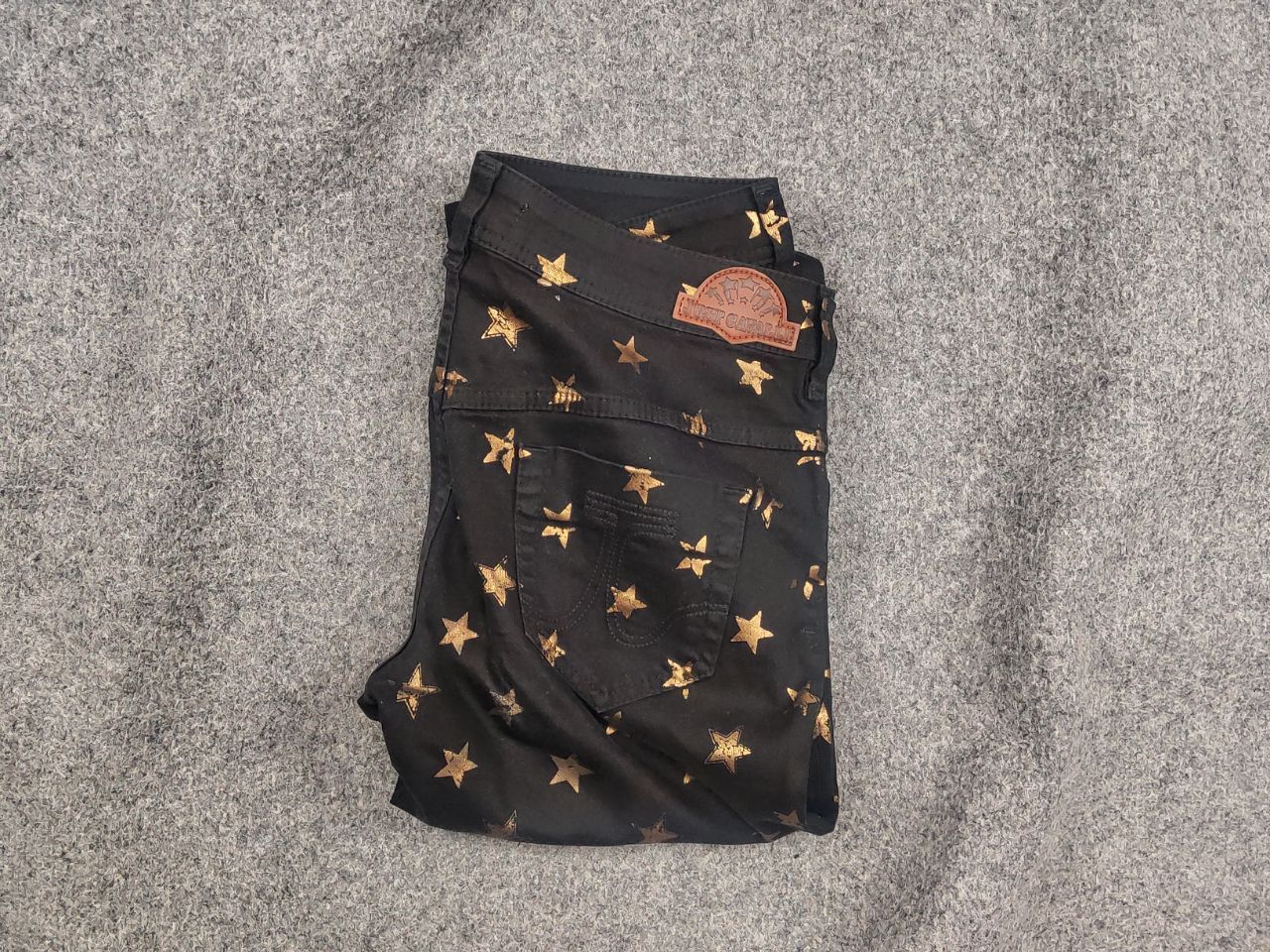 Just Cavalli Just Cavalli Casual black pants with gold star print Size 28" / US 6 / IT 42 - 1 Thumbnail