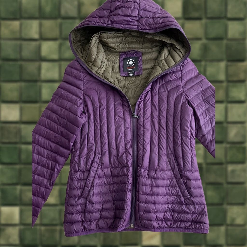 Vintage VINTAGE Halifax Traders Women’s Down Filled Puffer Purple Hooded Zip-Up Jacket Sz Small Size S / US 4 / IT 40 - 1 Thumbnail