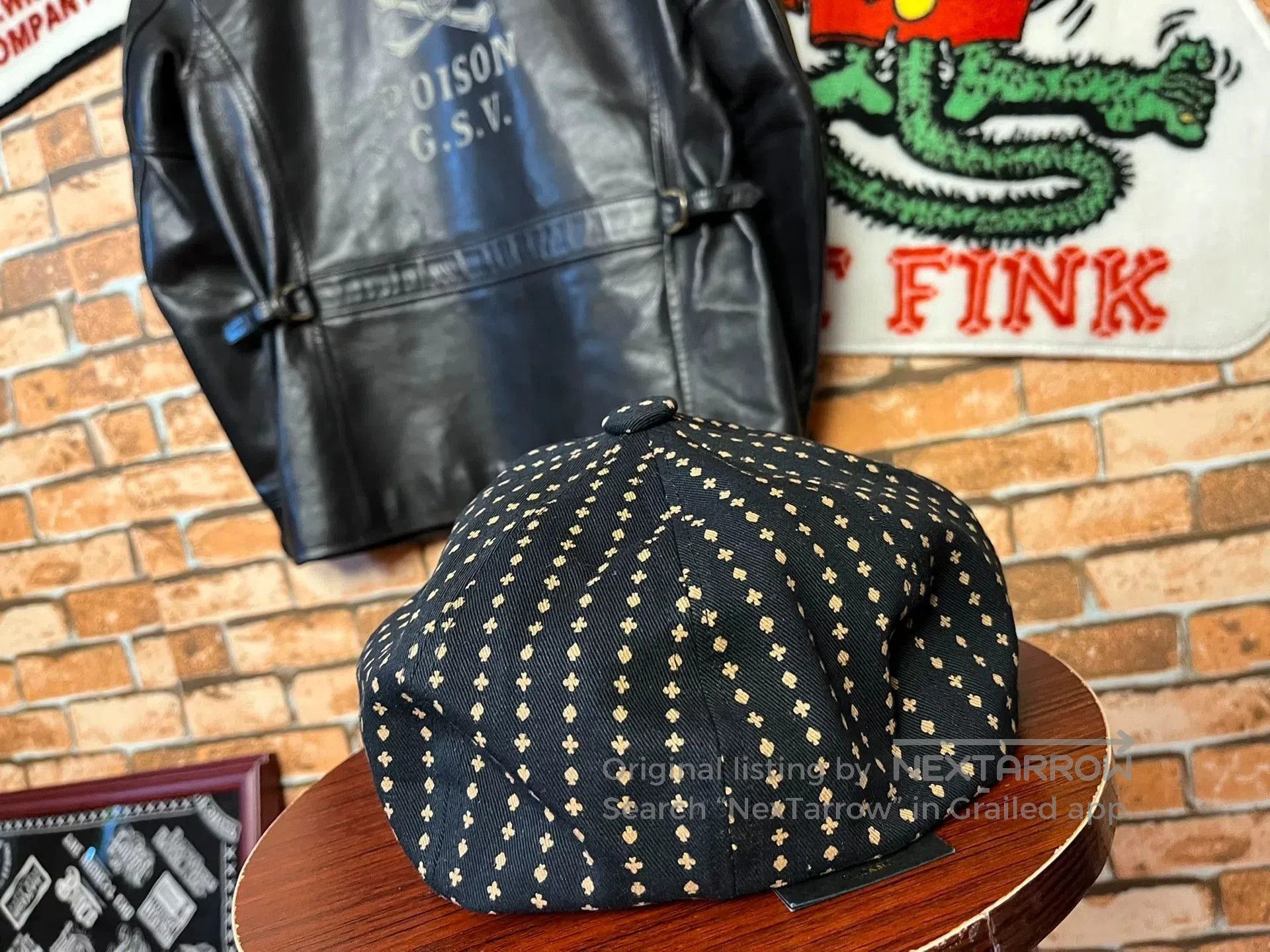 BLACK SIGN Black Poker Pattern Duckbill Cap. Size ONE SIZE - 2 Thumbnail