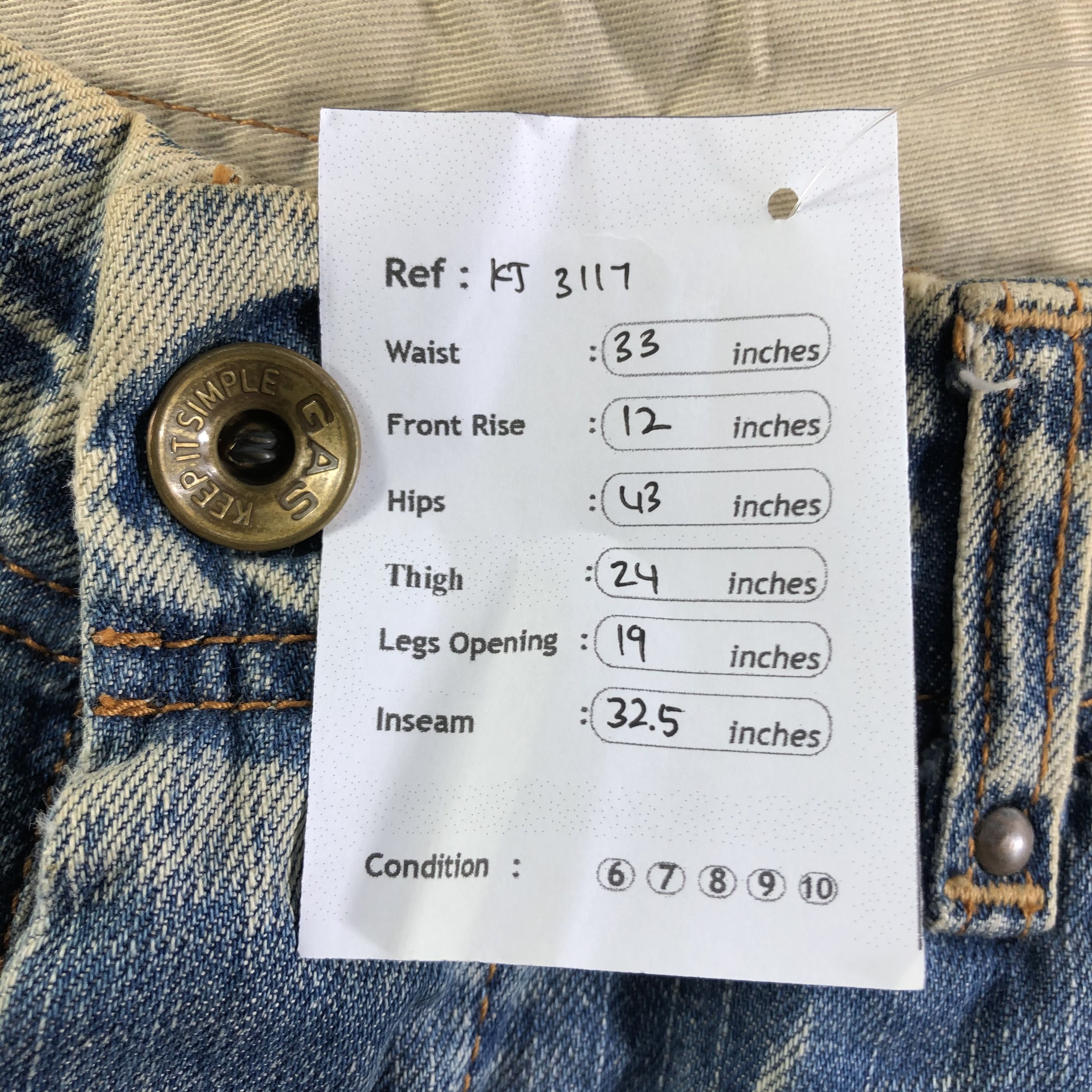 GAS Vintage Gas Jeans Baggy Denim KJ3117 Size US 30 / EU 46 - 11 Thumbnail