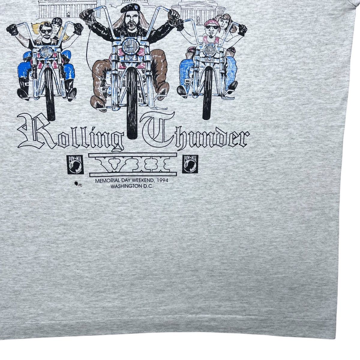 Vintage 1994 Rolling Thunder Freedom Ride POW MIA Memorial Day Tee Size US XL / EU 56 / 4 - 5 Thumbnail
