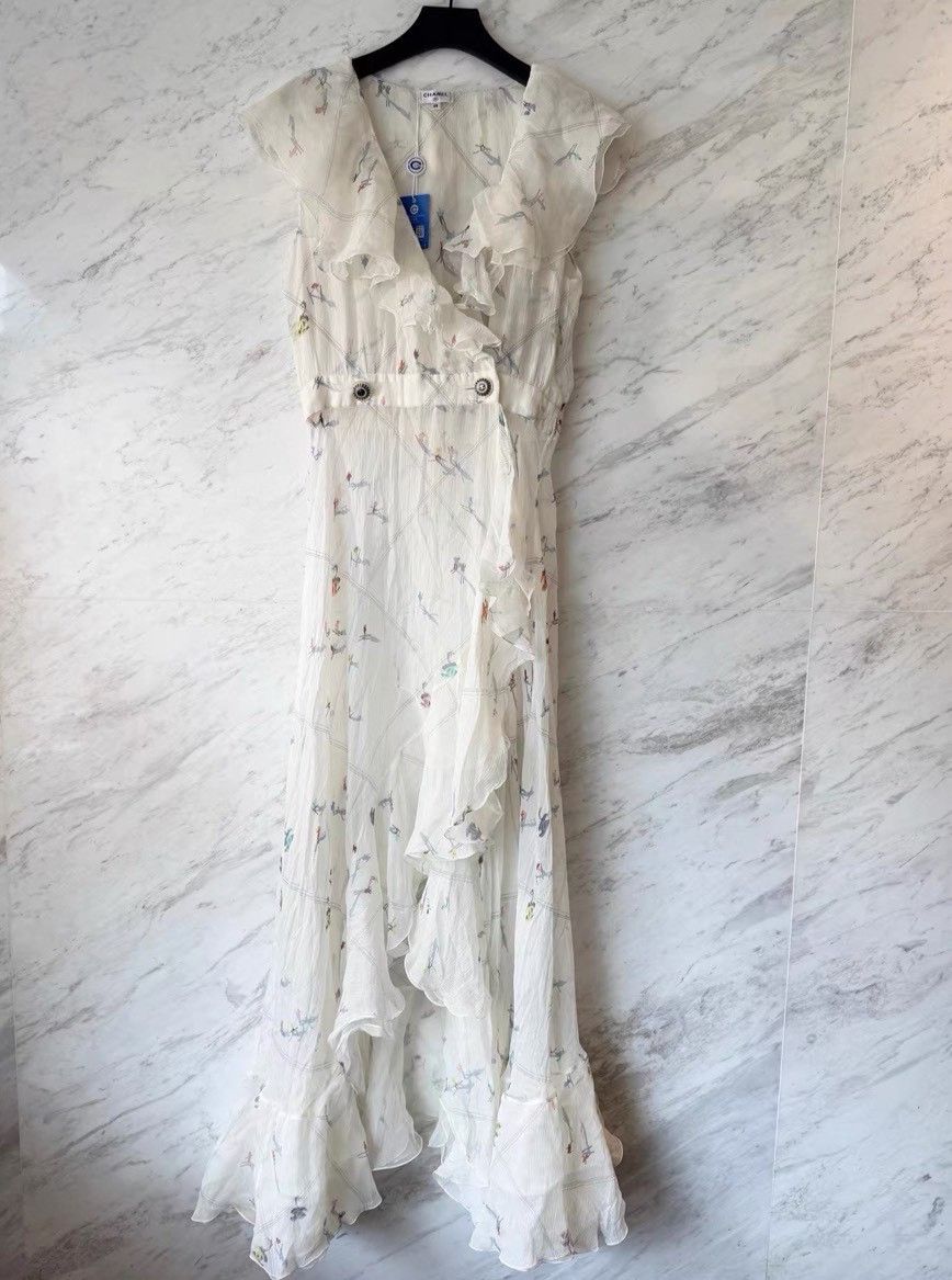 Chanel Chanel Silk Printed Dress it_40 Women Size S / US 4 / IT 40 - 1 Thumbnail