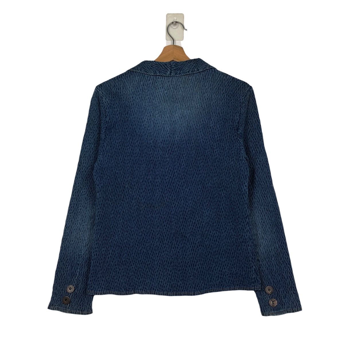 Japanese Brand 📌Pleated Cropped Biker Jacket Marie Usa Blue Indigo Size US M / EU 48-50 / 2 - 9 Thumbnail