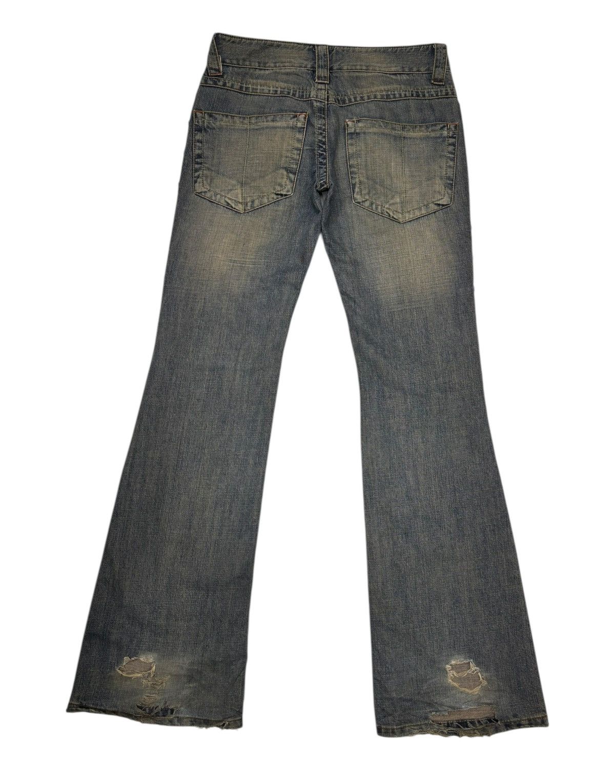 If Six Was Nine VANQUISH DISTRESSED RUSTY MUD WASH FLARE JEANS Size US 30 / EU 46 - 10 Thumbnail