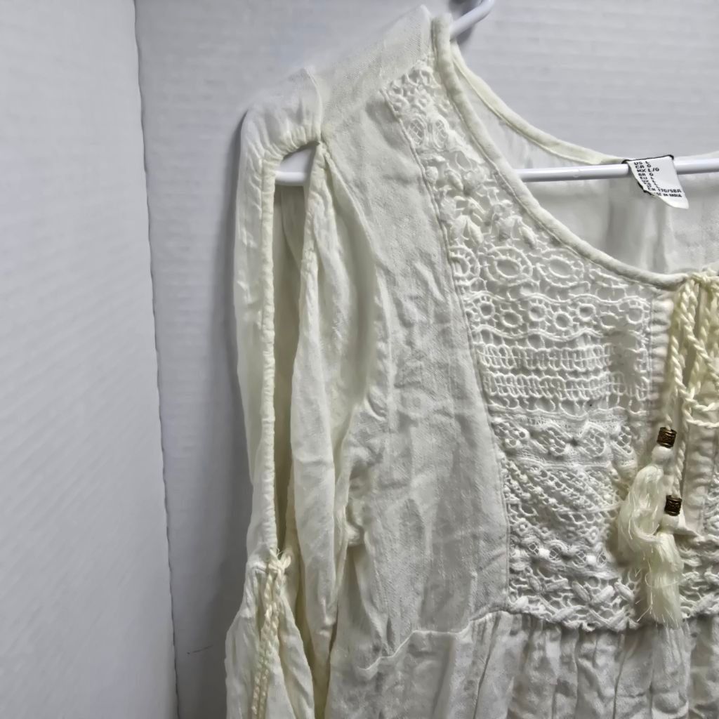 Forever 21 Women's Forever 21 White Crochet Tunic Top Size L Size L / US 10 / IT 46 - 4 Thumbnail