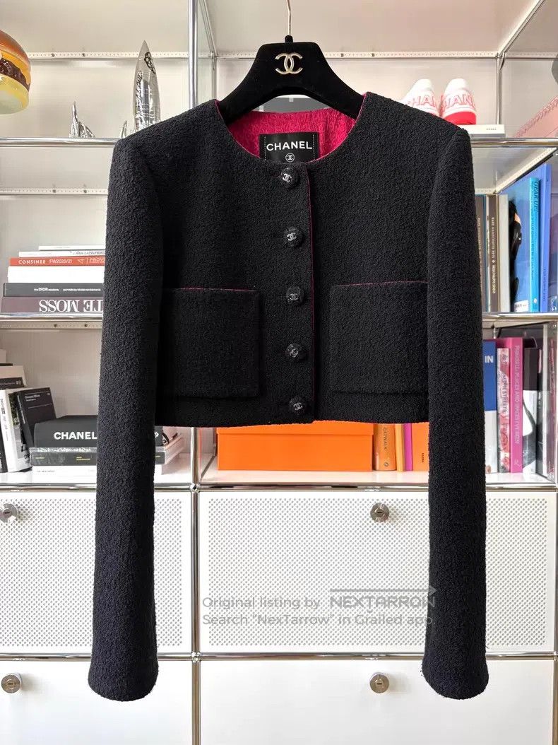 Chanel Chanel 21C black rose red double C diamond buckle tweed sh Size XXS / US 00 / IT 34 - 1 Thumbnail