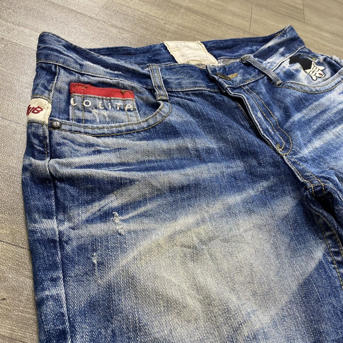 Hysteric Glamour 2000s Yoshitomo Nara Lolita Distressed Clawmark Faded Jeans Size US 30 / EU 46 - 10 Thumbnail