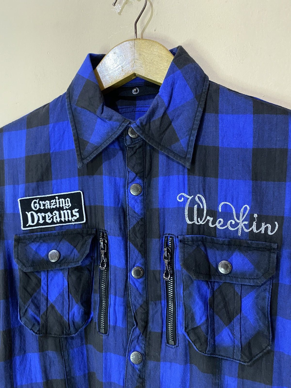 Japanese Brand Y2K In The Attic Poem Multipocket Plaid Shirt Size US M / EU 48-50 / 2 - 3 Thumbnail