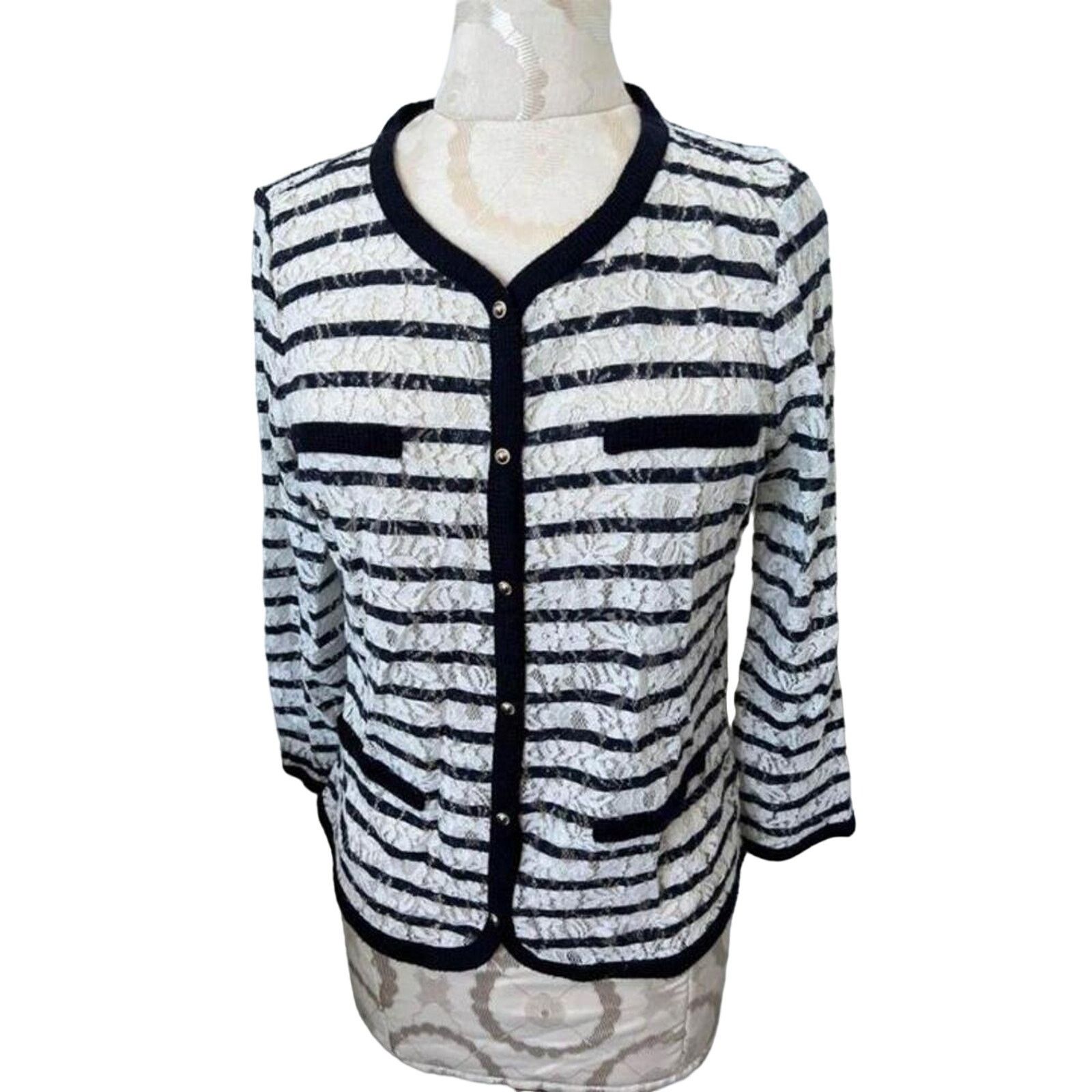 Ann Taylor Ann Taylor Floral Button Up Lace Cardigan Medium Size M / US 6-8 / IT 42-44 - 1 Thumbnail