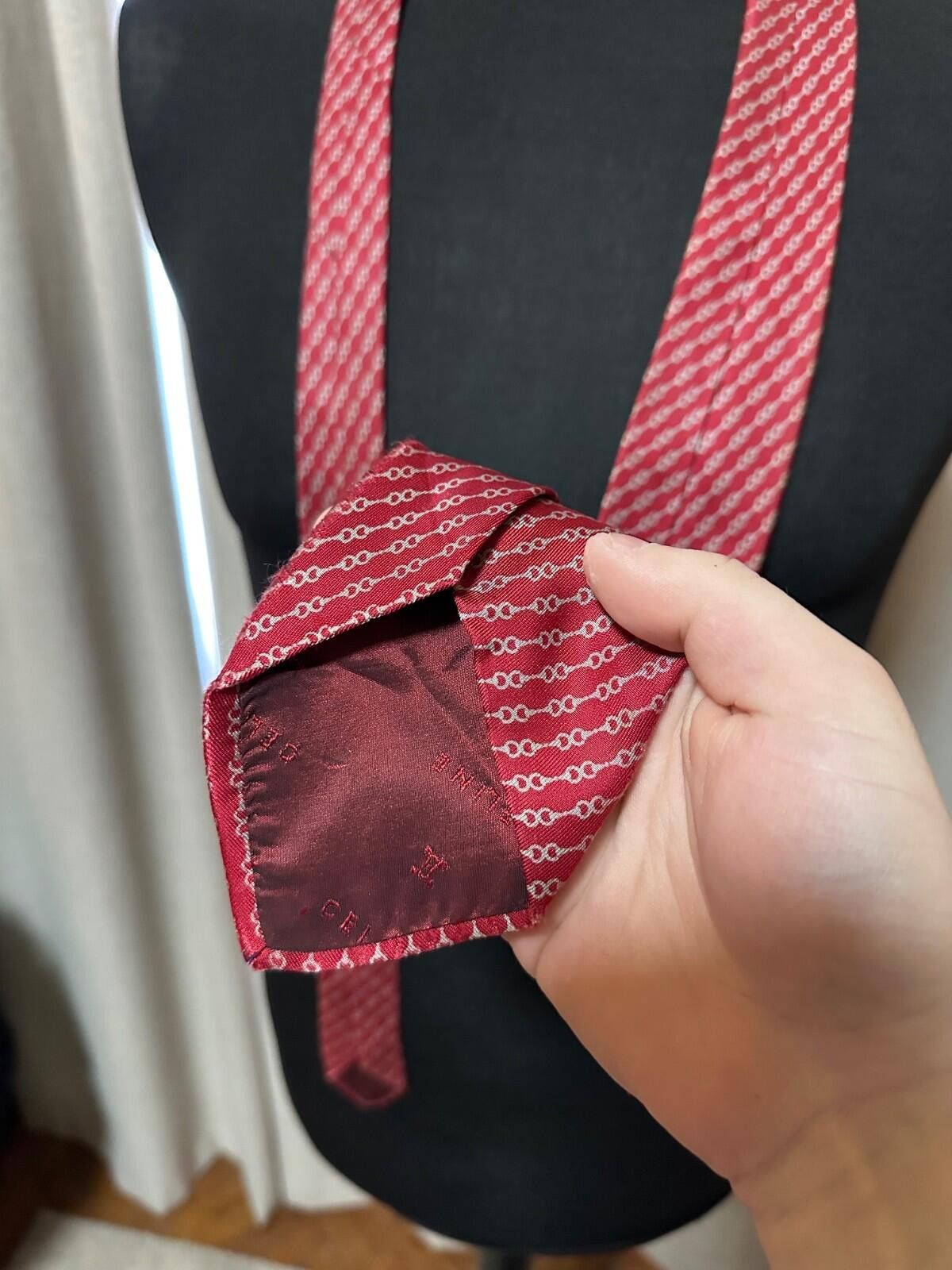 Celine Vintage Celine Geometric Print Silk Tie Size ONE SIZE - 6 Thumbnail