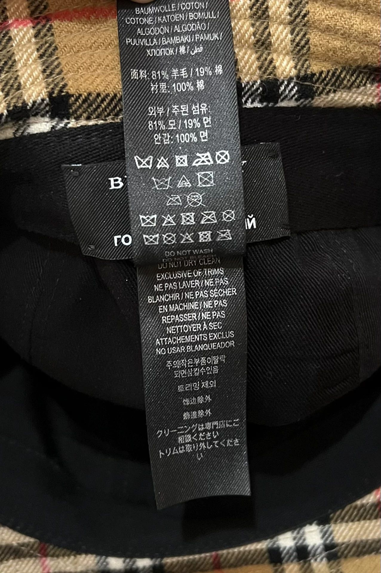 Burberry Burberry x Gosha Check Wool Bucket Hat (S) Size ONE SIZE - 7 Thumbnail