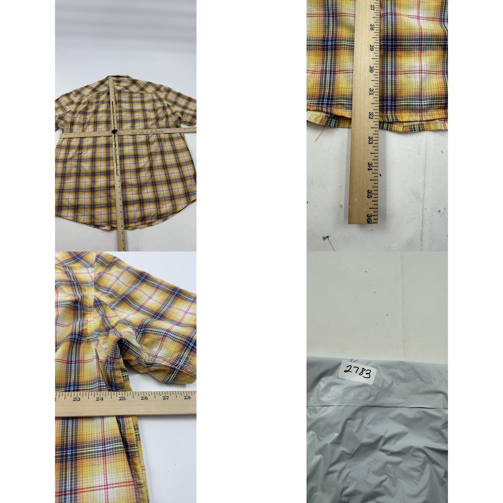 Duluth Trading Company Duluth Trading Co Shirt Mens XL Yellow Plaid Short Sleeve Button Front Casual Size US XL / EU 56 / 4 - 8 Thumbnail