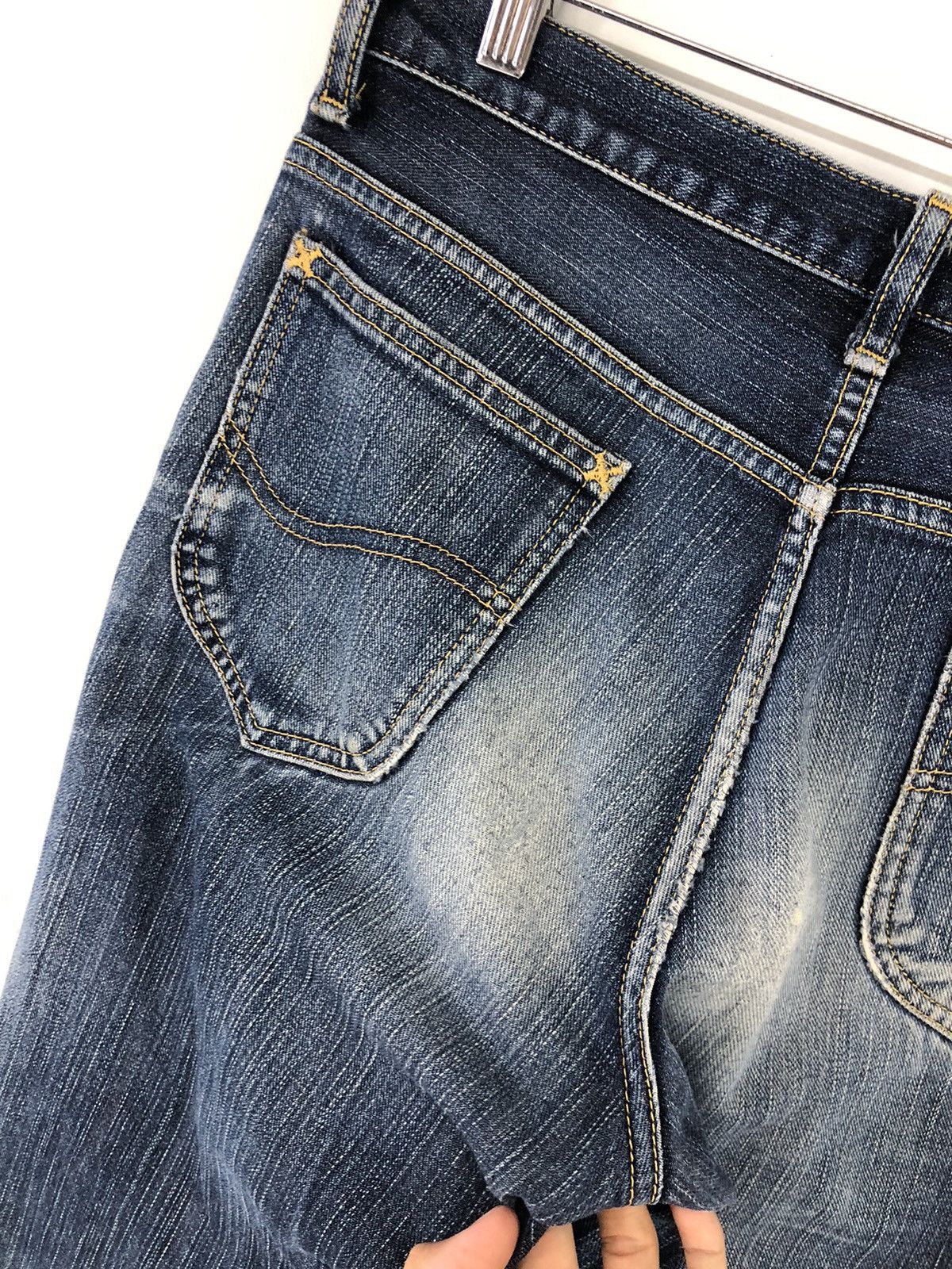 Lee Vintage Lee Rider Distressed Faded Blue Jeans Size US 31 - 14 Thumbnail