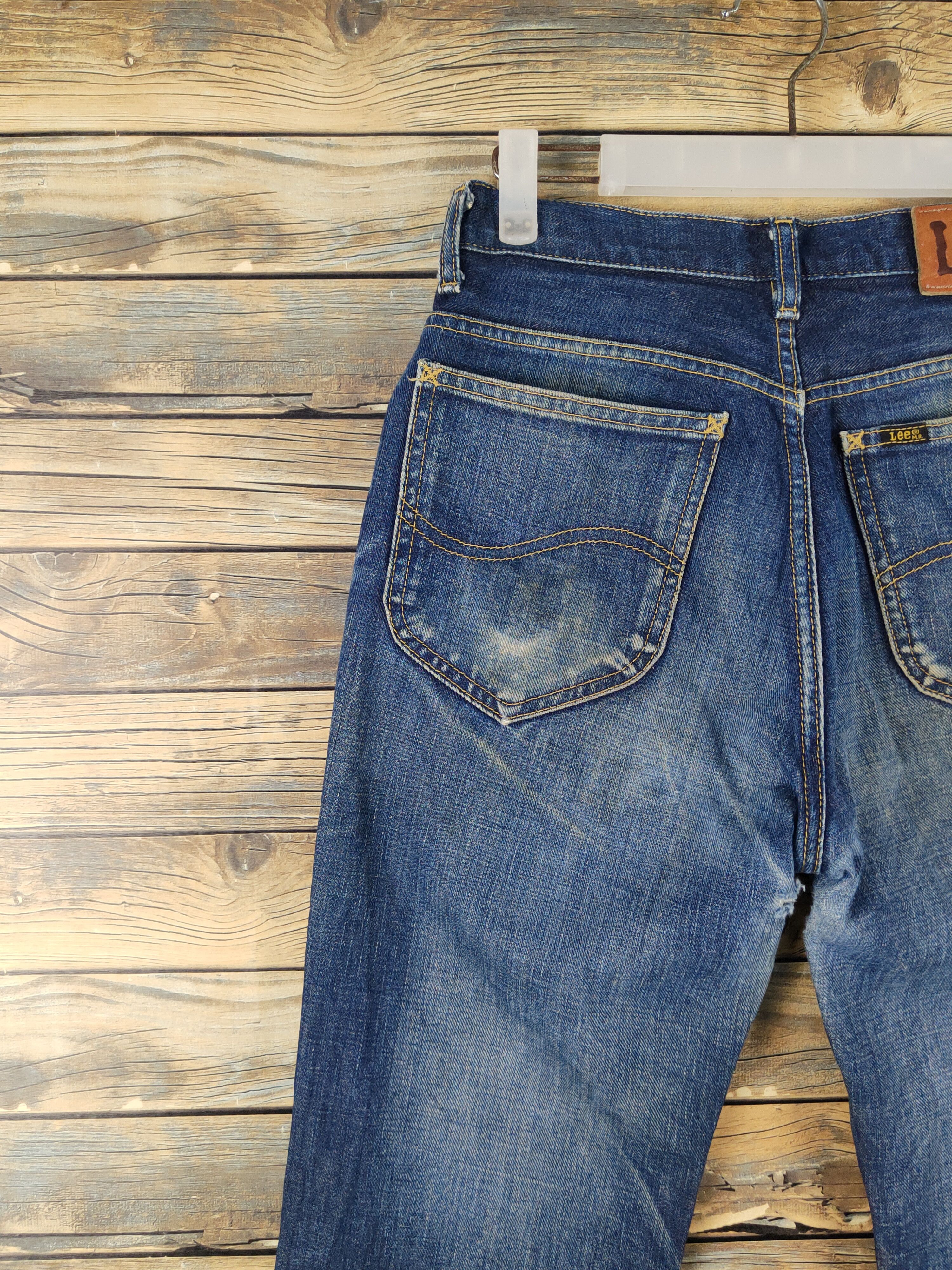 Lee × Vintage Miss Lee Dark Blue Distressed Ripped denim Jeans #W2069 Size 27" / US 4 / IT 40 - 10 Thumbnail