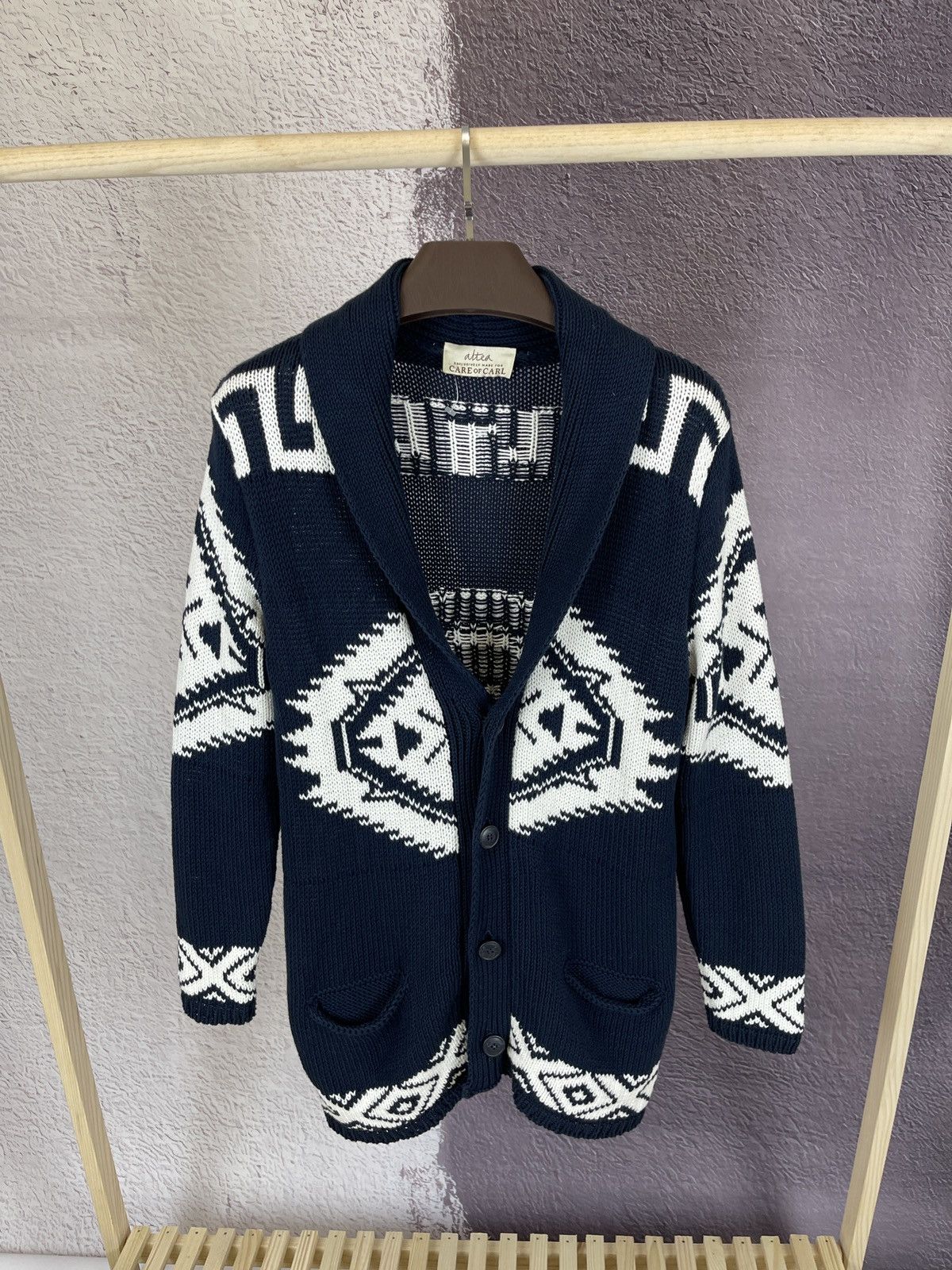 Altea Altea for Care of Carl Aztec pattern knitted cardigan Size US S / EU 44-46 / 1 - 1 Thumbnail