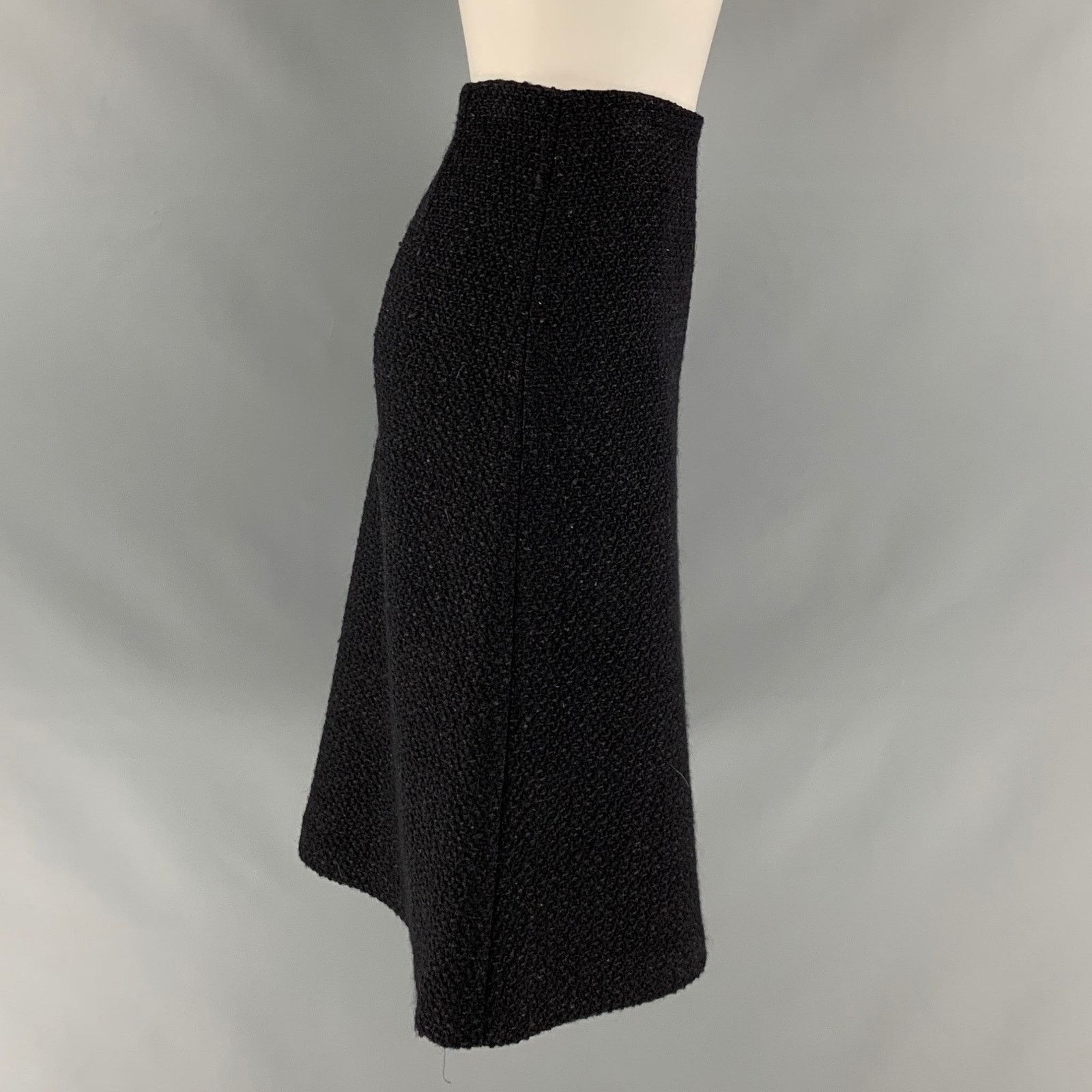 Derek Lam 10 Crosby DEREK LAM Size M Black Textured A-Line Knee-Length Skirt Size 30" / US 8 / IT 44 - 2 Thumbnail