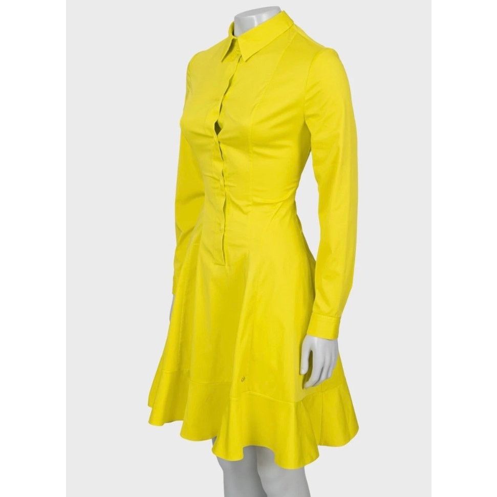 Christian Dior Monsieur Christian Dior Yellow Cotton Fitted Shirt Dress IT 42/M Size M / US 6-8 / IT 42-44 - 2 Thumbnail