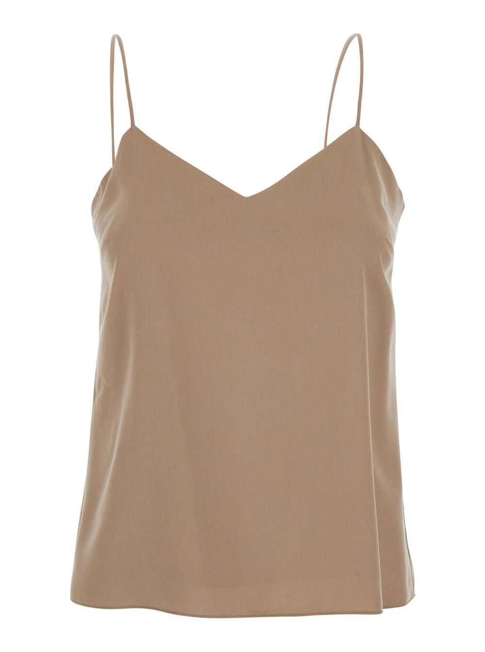 Max Mara 'Umbia' Beige Silk Top with Thin Straps and V-Neck on the Front Woman Size M / US 6-8 / IT 42-44 - 1 Thumbnail