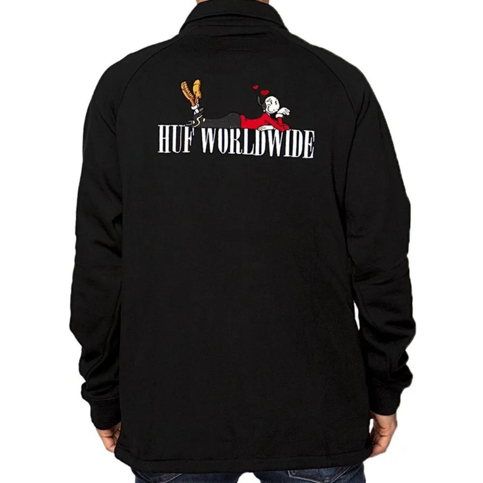 Huf Huff Popeye Jacket Mens Adult Large Black Olive Coach Large Size US L / EU 52-54 / 3 - 14 Thumbnail