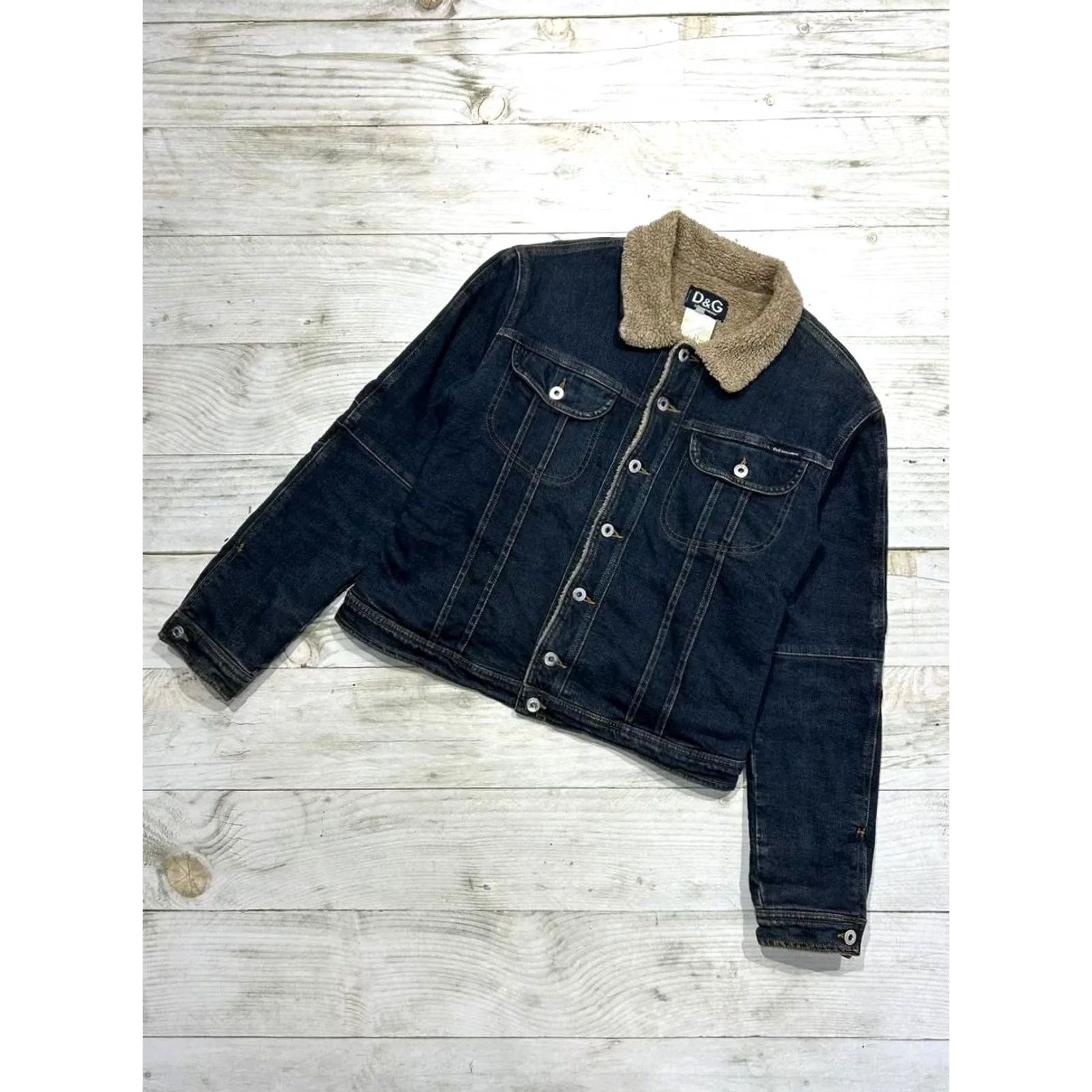Dolce & Gabbana VINTAGE Dolce&Gabbana Jacket Denim Sherpa Woman Size L Blue Size L / US 10 / IT 46 - 2 Thumbnail