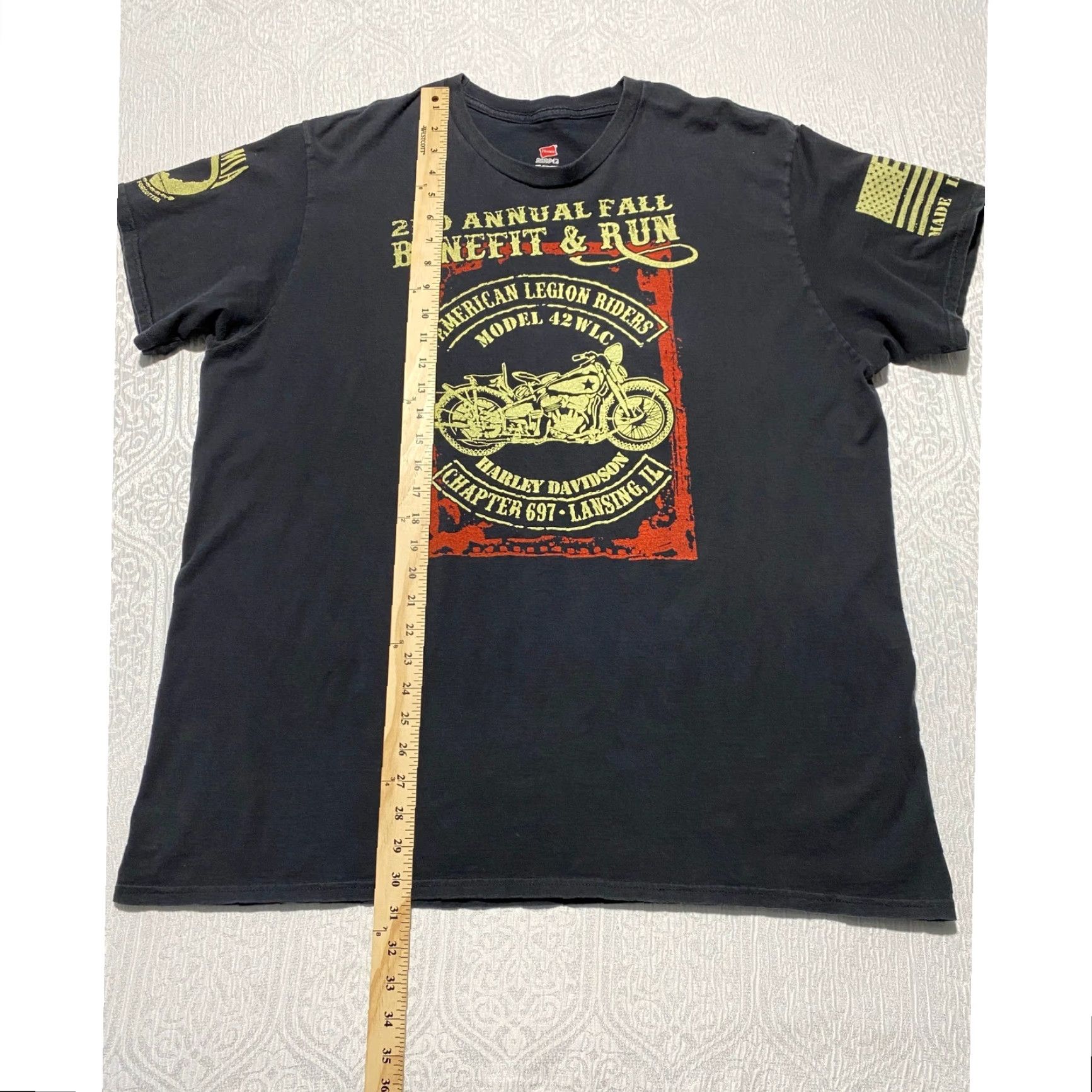 Hanes VINTAGE American Legion Riders Chapter 697 Lansing IL Motorcycle T-Shirt Black 2XL Size US XXL / EU 58 / 5 - 4 Thumbnail