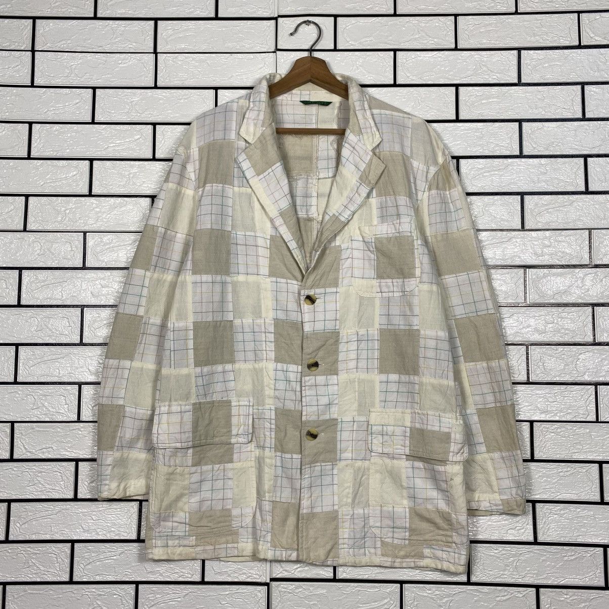 Japanese Brand 📌Vintage Chore Jacket RuffHewn Tartan Patchwork Issey Miyake Size US L / EU 52-54 / 3 - 2 Thumbnail
