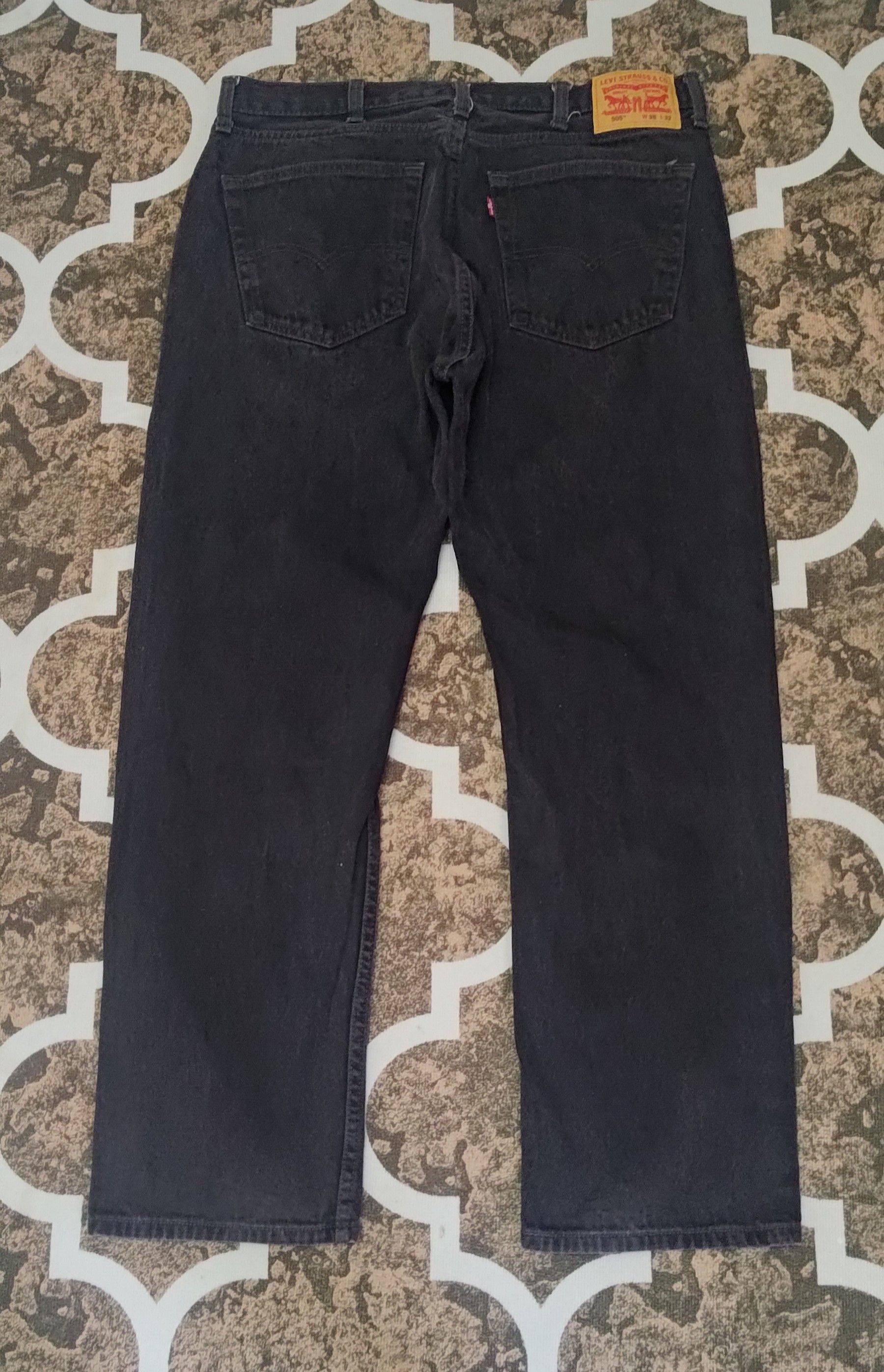 Levi's Levi's 505 W35 L32 Black Denim Size US 37 - 2 Thumbnail