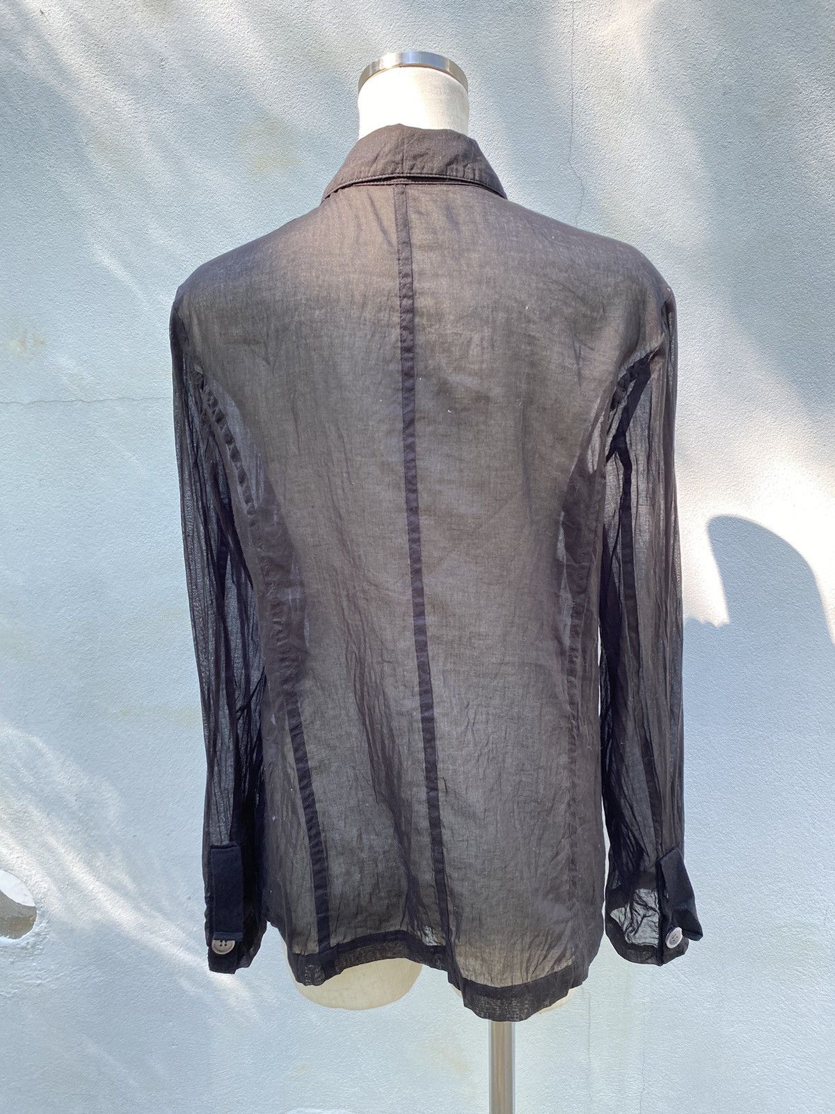 Sunao Kuwahara SUNAO KUWAHARA Black Silk Long-Sleeve Shirt Size M / US 6-8 / IT 42-44 - 2 Thumbnail