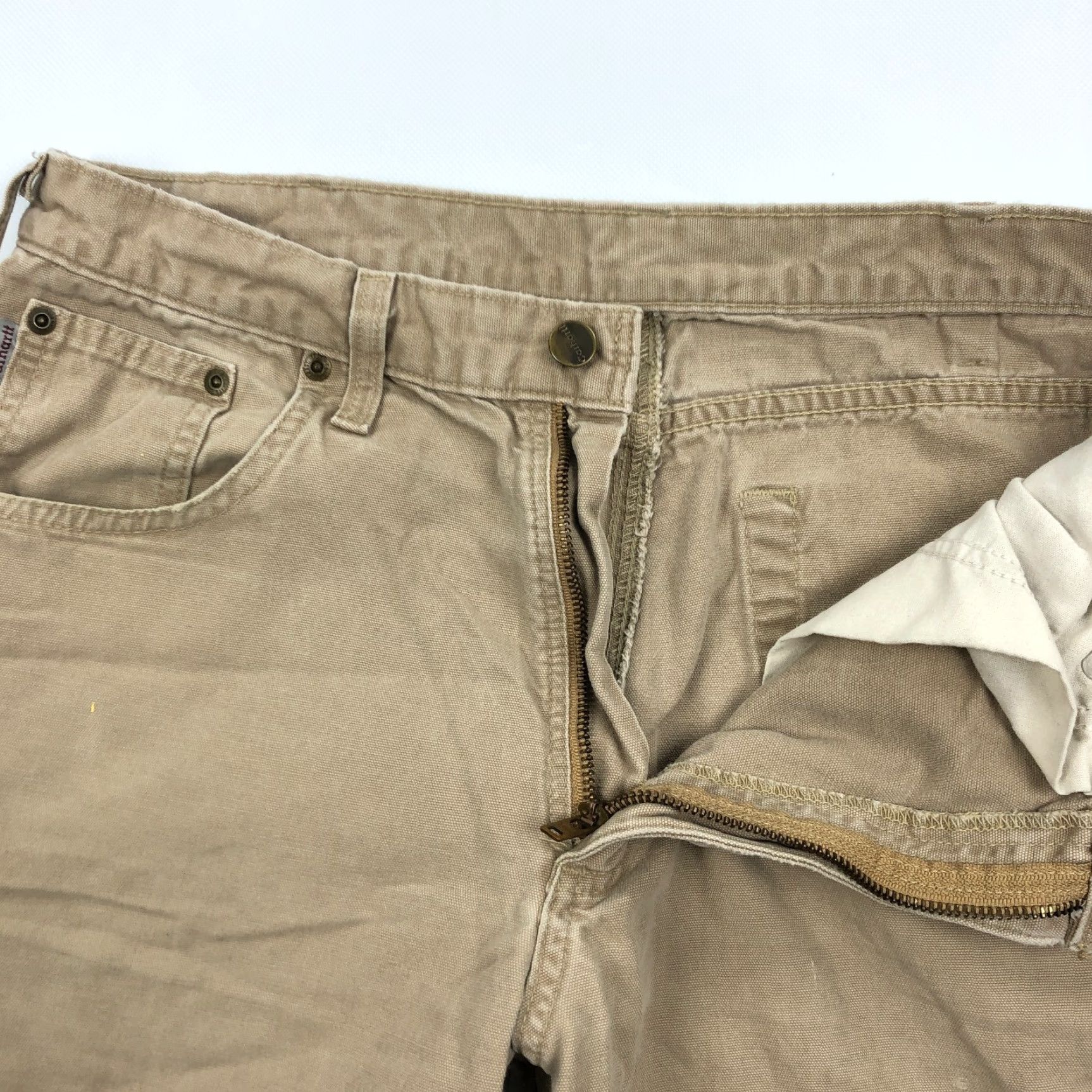 Carhartt Carhartt B159 Loose Fit Canvas Work Pants Men 34x30 Khaki Brown Utility Size US 34 / EU 50 - 2 Thumbnail
