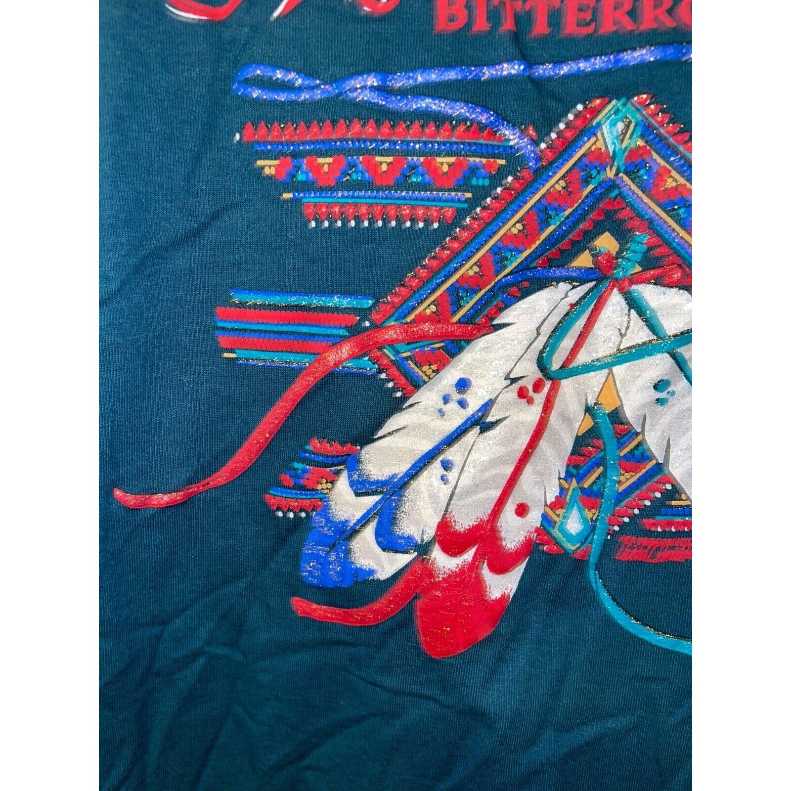 Jerzees Vintage Bitterroot Valley Shirt Montana Native Tee 90s Large Size US L / EU 52-54 / 3 - 4 Thumbnail