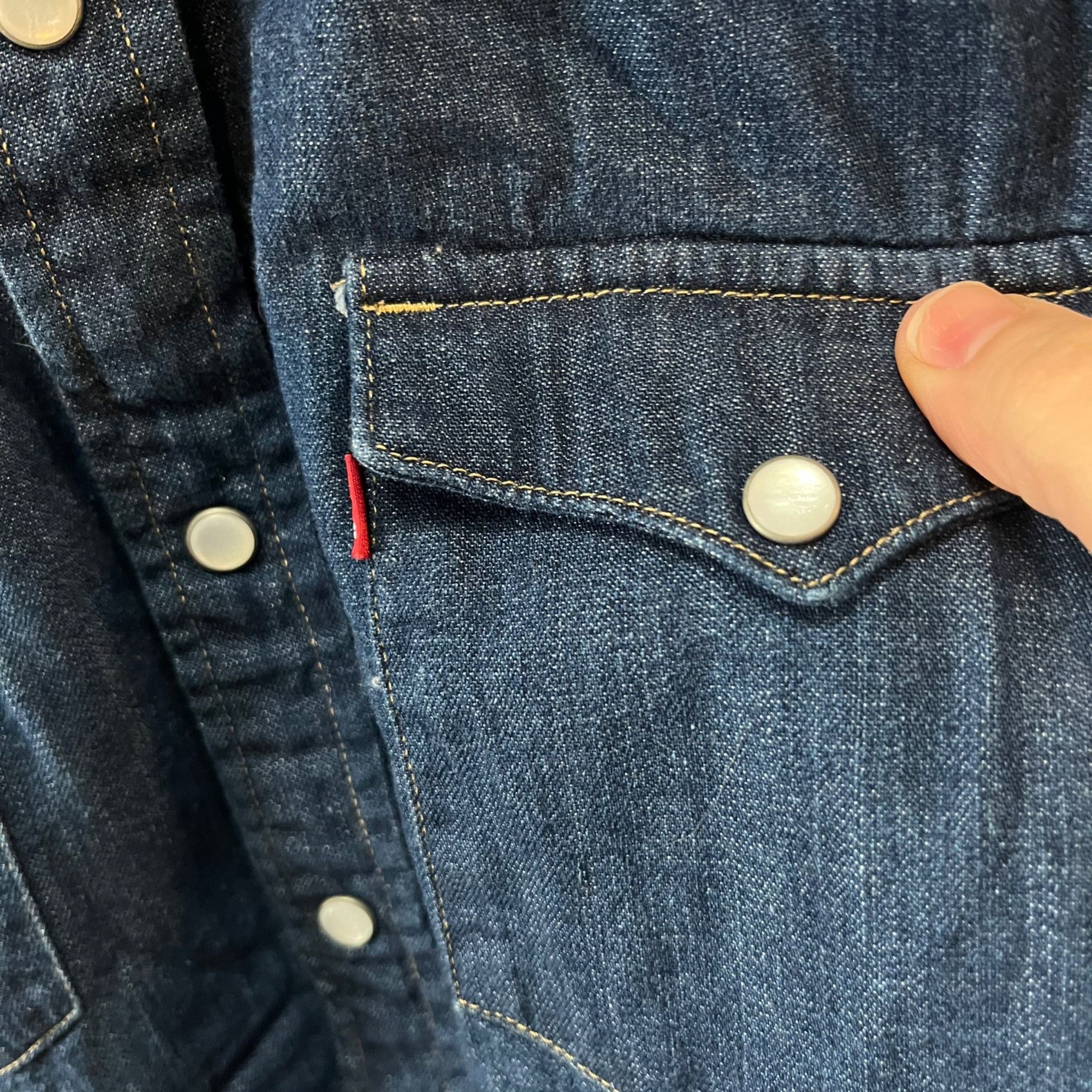 Levi's Levi's Wester Medium Denim Pearl Snap Button Front shirt- Si Size US M / EU 48-50 / 2 - 2 Thumbnail