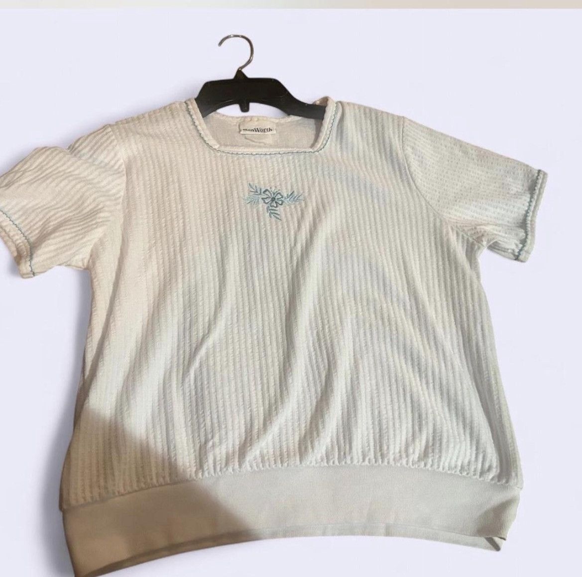 Other Vintage Bonworth White Floral Top Size L / US 10 / IT 46 - 1 Thumbnail