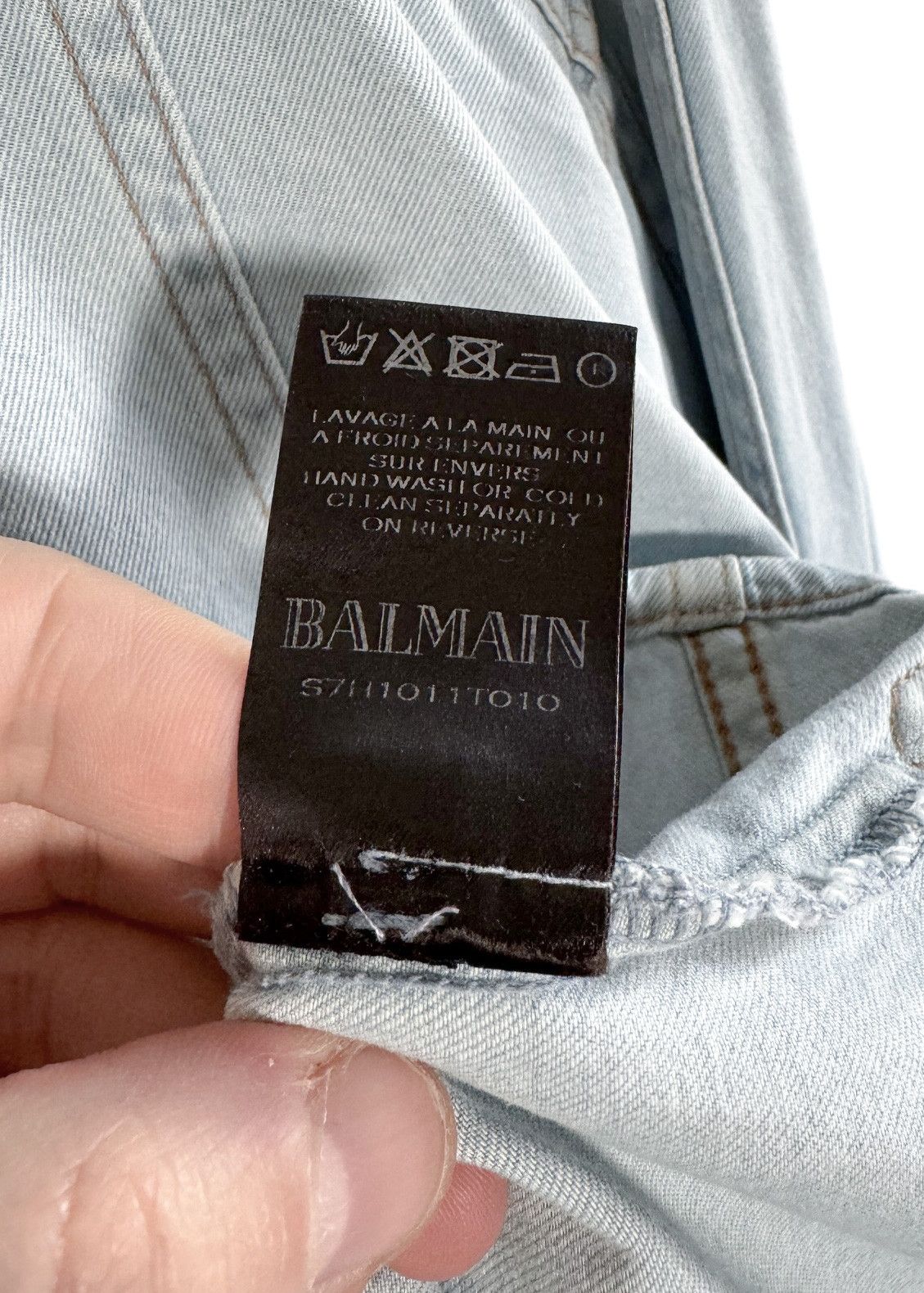 Balmain Balmain Mao Collar Denim Shirt Size US XXL / EU 58 / 5 - 7 Thumbnail