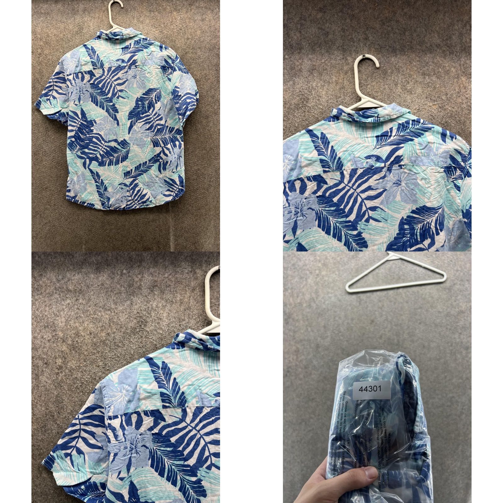 Nautica Nautica Mens Small Blue Button Down Short Sleeve Hawaiian Floral Tropical Shirt Size US S / EU 44-46 / 1 - 8 Thumbnail