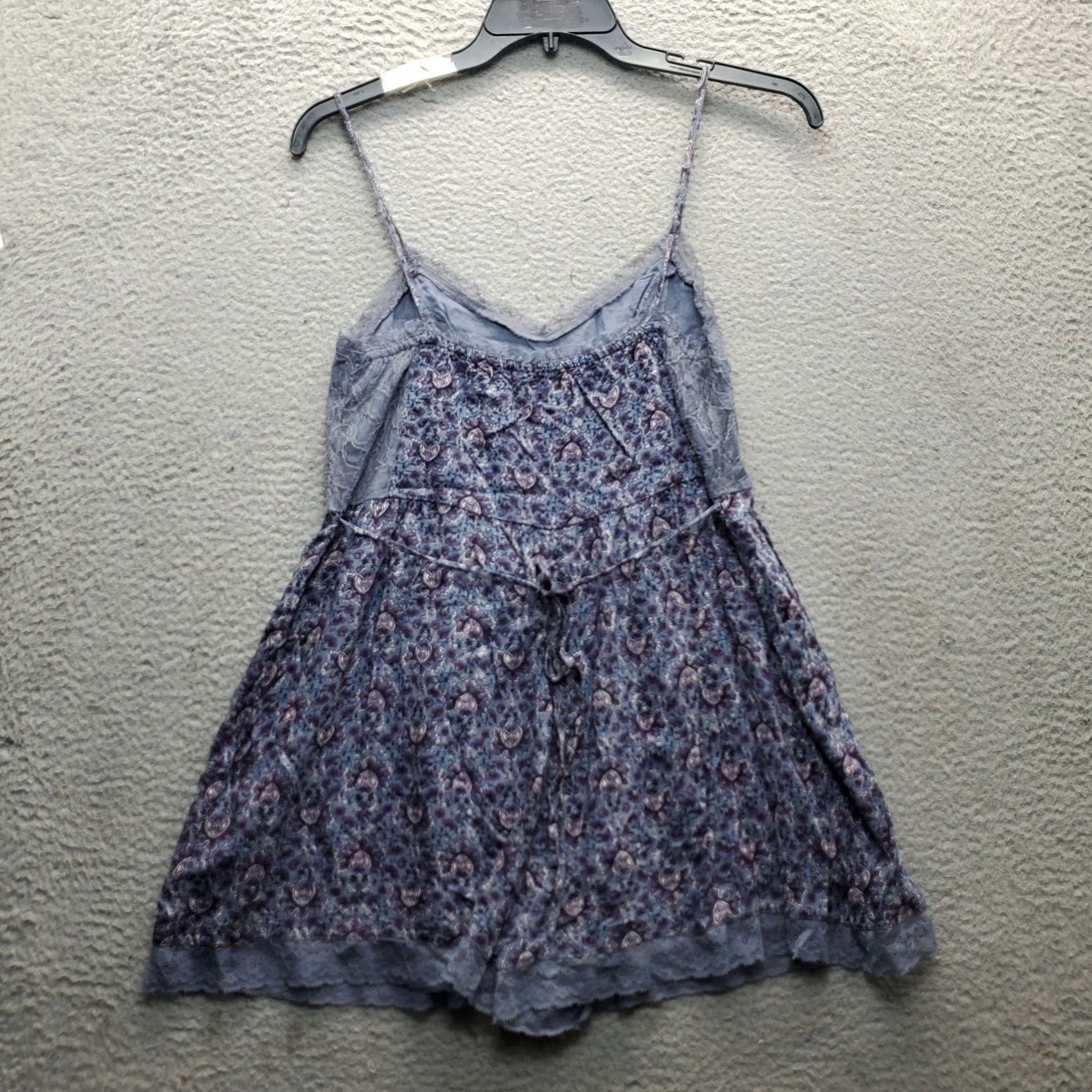 Abercrombie & Fitch Abercrombie & Fitch Romper Womens M Multicolor Floral Lace Trim Backless Tie Waist Sleeveless Shirt? Size 32" / US 10 / IT 46 - 2 Thumbnail