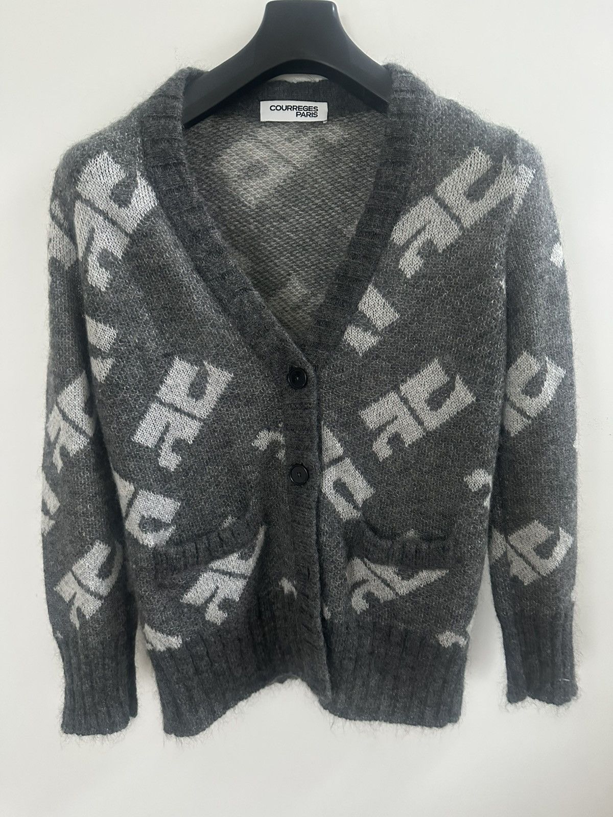 Courreges Courrèges Paris Logo Mohair Wool Cardigan – Made in Italy Size S / US 4 / IT 40 - 1 Thumbnail
