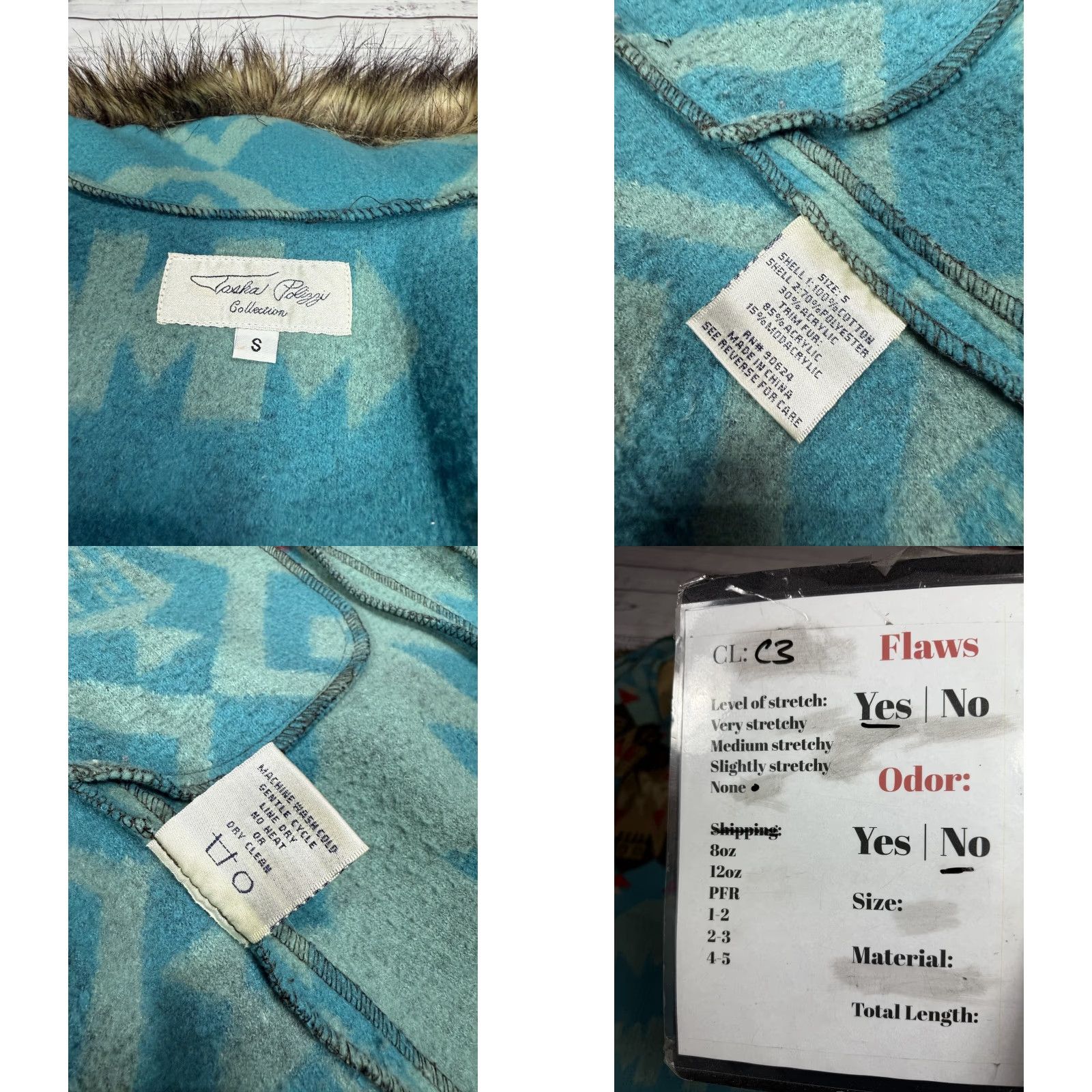 Vintage Tasha Polizzi Parka Jacket Women Tan Aztec Lining Faux Fur Trim Sz S Mid-Length Long Sleeve Zip Snap Size S / US 4 / IT 40 - 8 Thumbnail