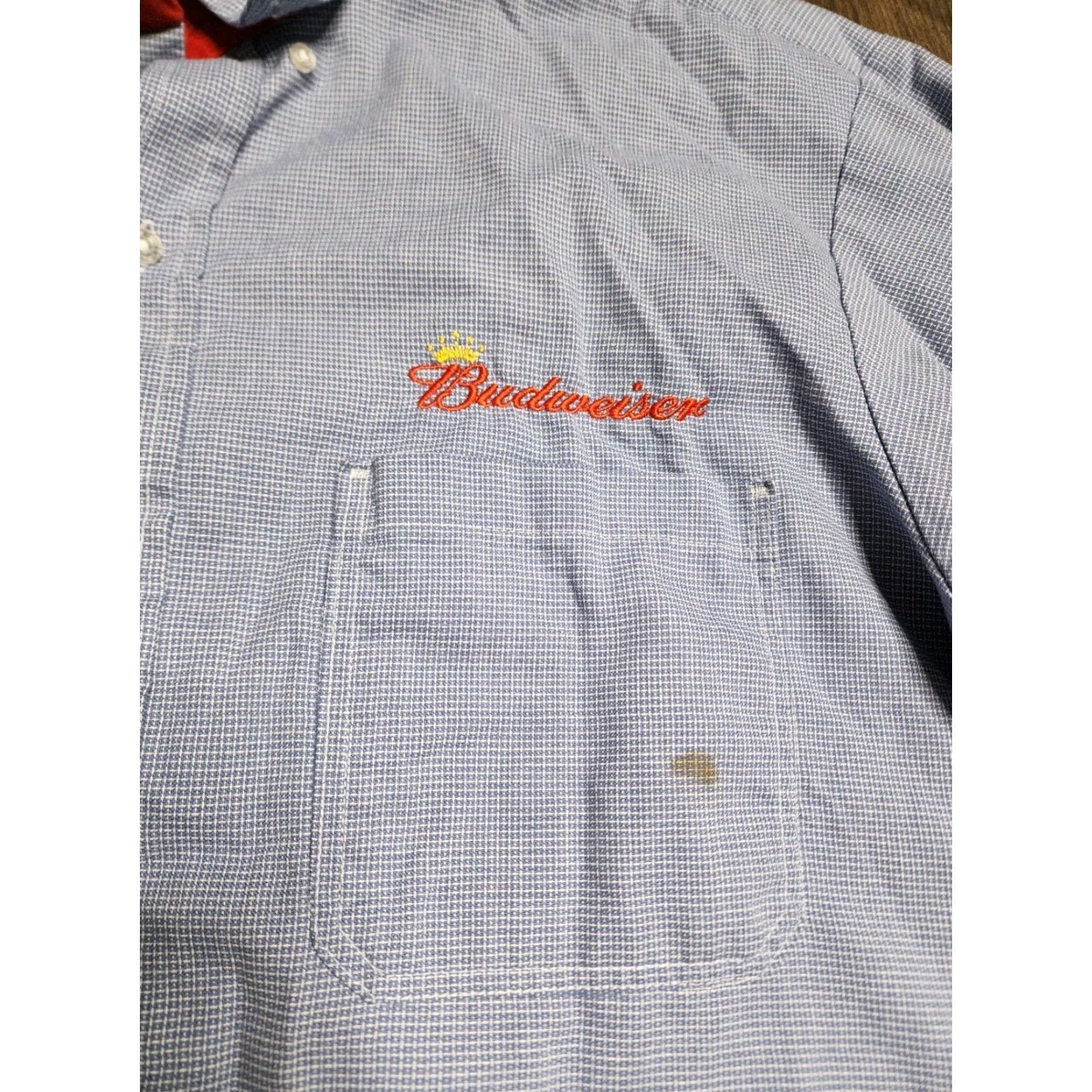 Vintage VINTAGE Budweiser Employee Shirt Mens XL Blue 90s Distressed Logo Button-Up Size US XL / EU 56 / 4 - 6 Thumbnail
