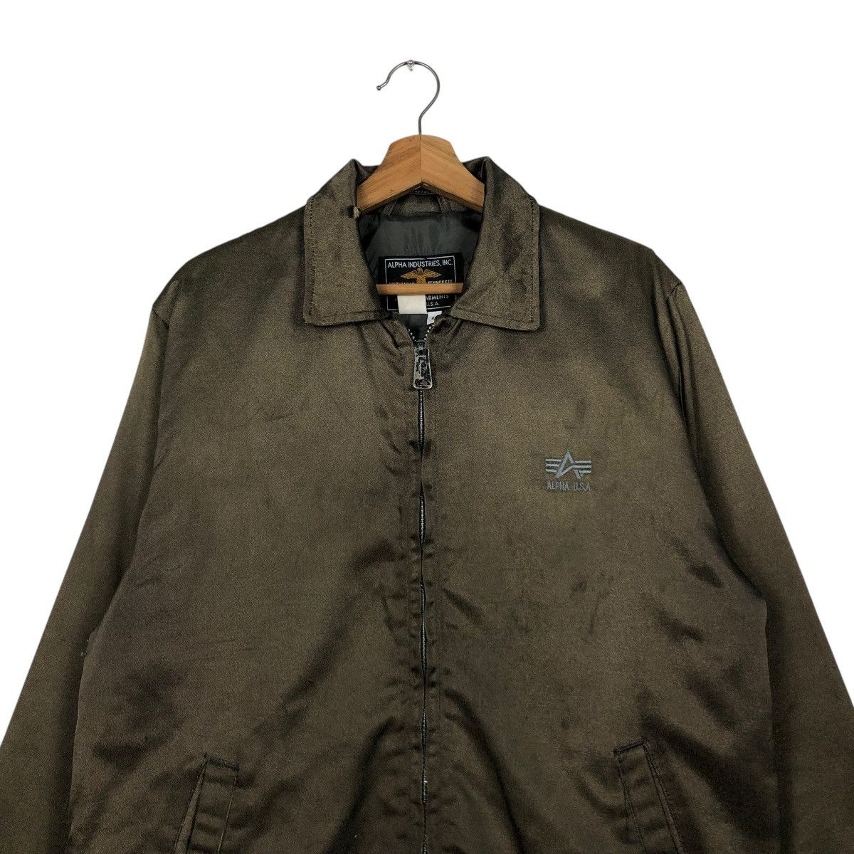 Alpha Industries 🔥VINTAGE ZIPPER JACKET BOMBER ALPHA INDUSTRIES MADE IN USA Size US M / EU 48-50 / 2 - 4 Thumbnail