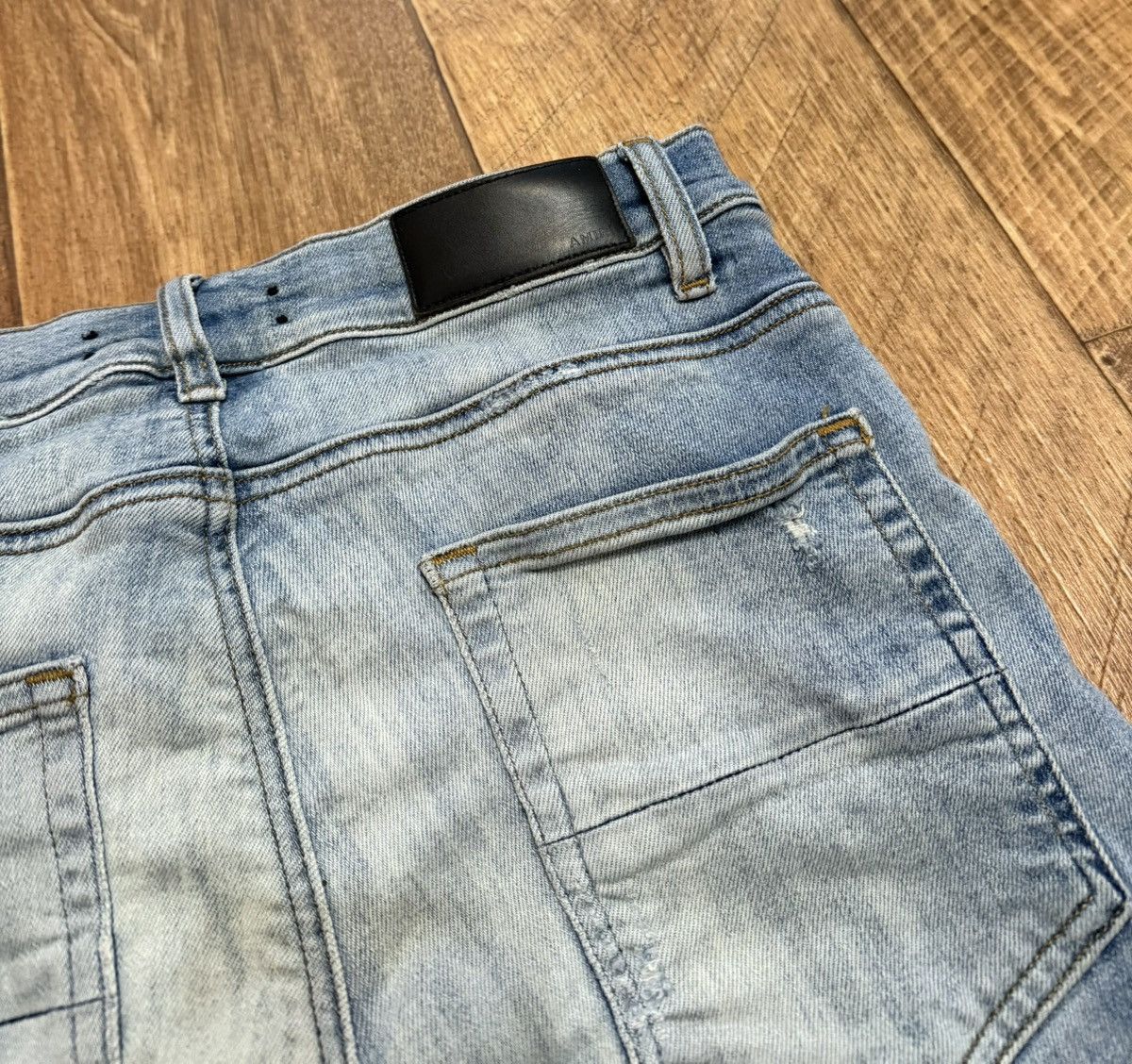 Amiri Amiri Ripped Light Blue Jeans Slim Fit Denim Pants Size US 31 - 18 Thumbnail