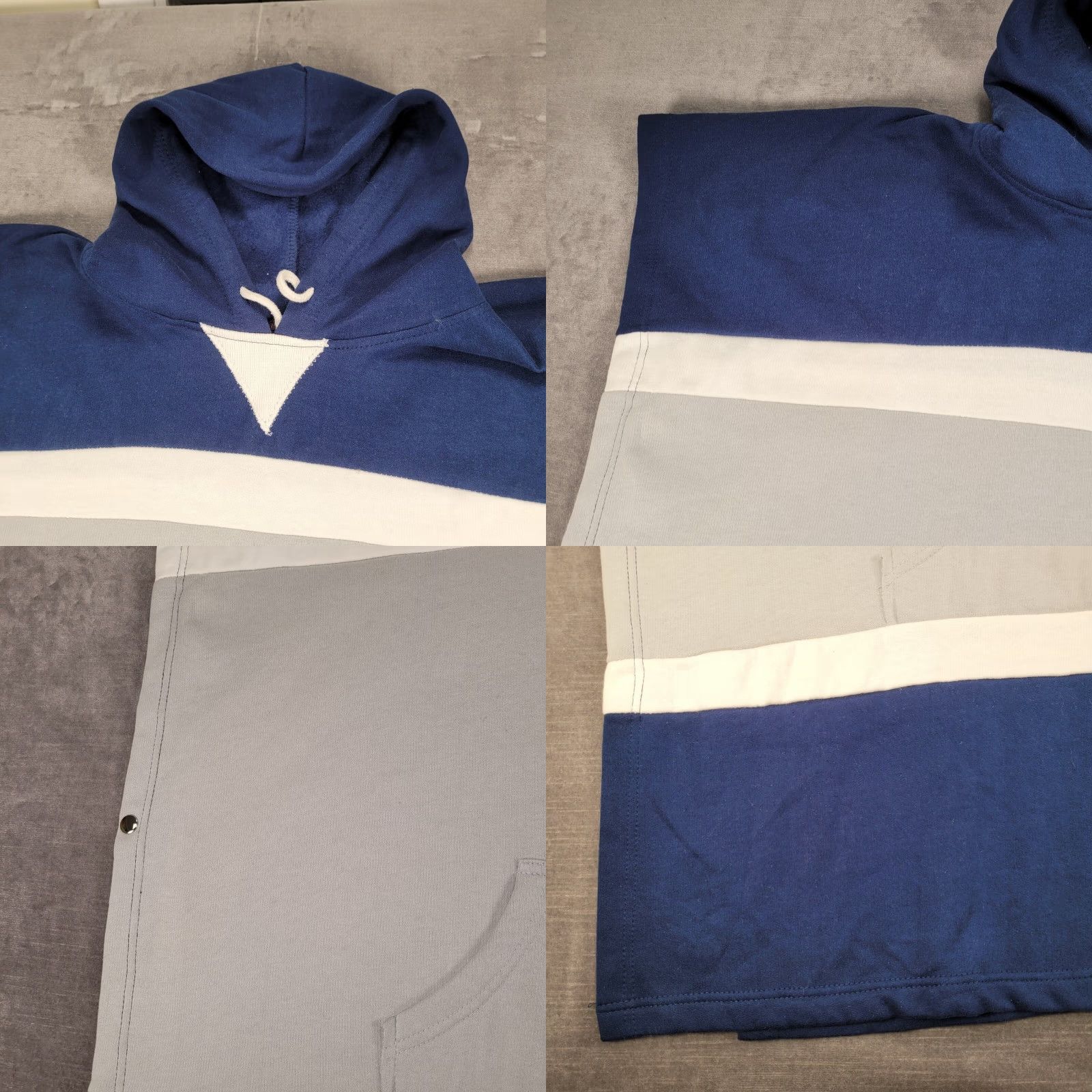 NFL NFL Team Apparel Hoodie Poncho Pullover Snap Side Blue Gray White Dallas Cowboys Men One Size Hooded Color Block Athletic Hoodie Size US M / EU 48-50 / 2 - 9 Thumbnail