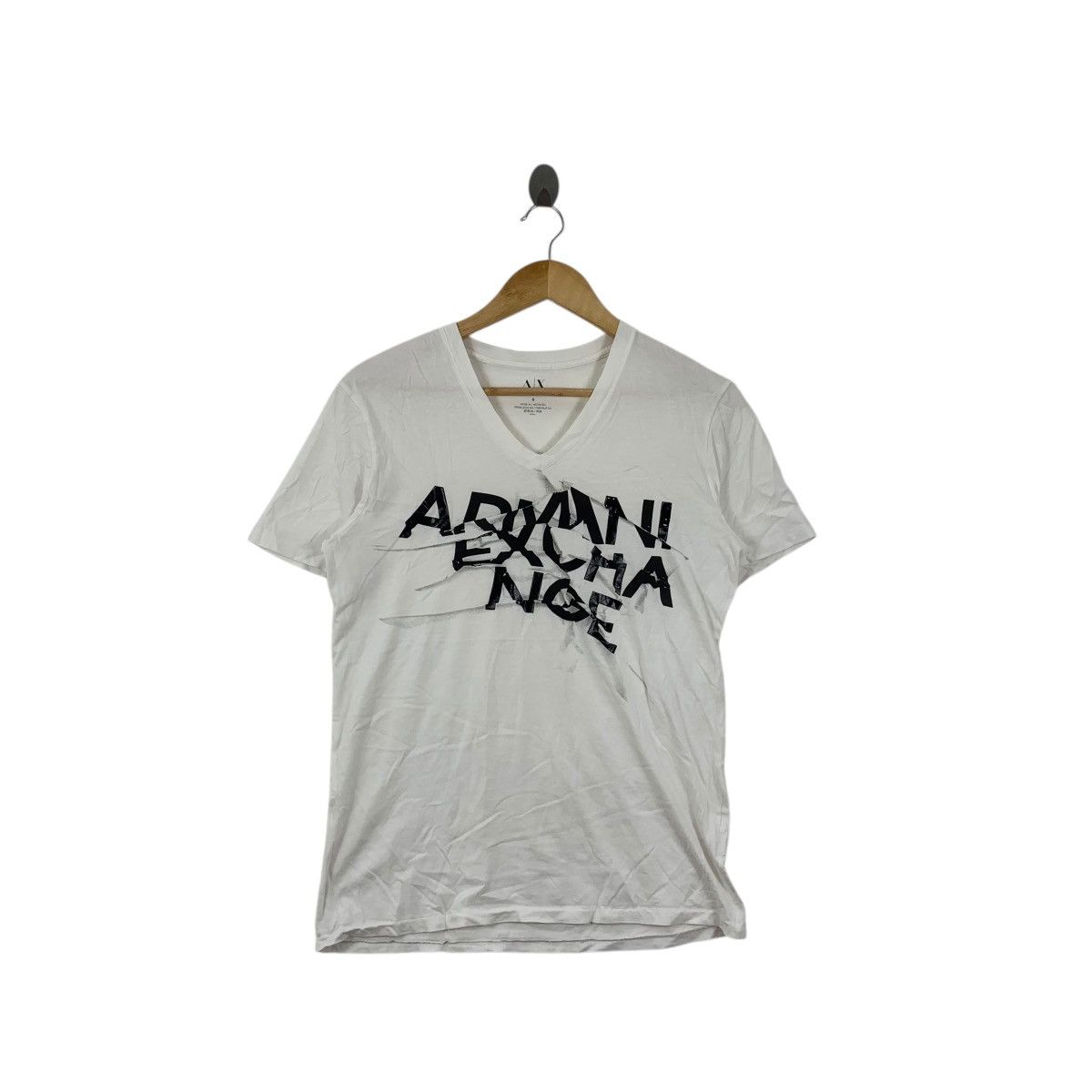 Armani Exchange ARMANI EXCHANGE GIORGIO Distress Logo Design Tee Shirt Top Size S / US 4 / IT 40 - 1 Thumbnail