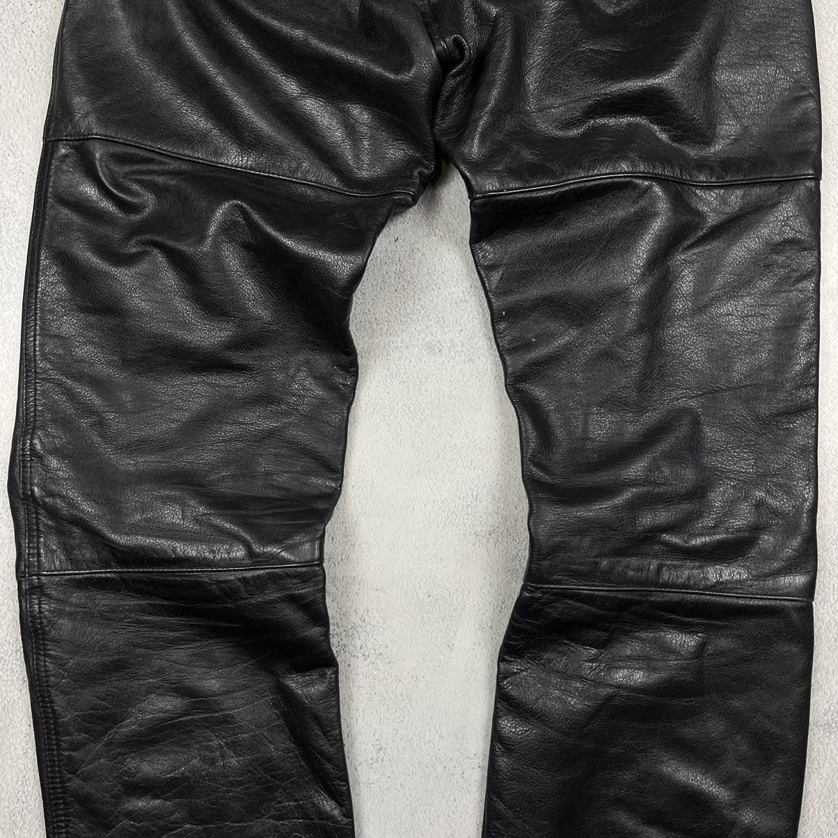 Leather Vintage Echtes Leder 90`s Distressed y2k leather pants Size US 35 - 8 Thumbnail