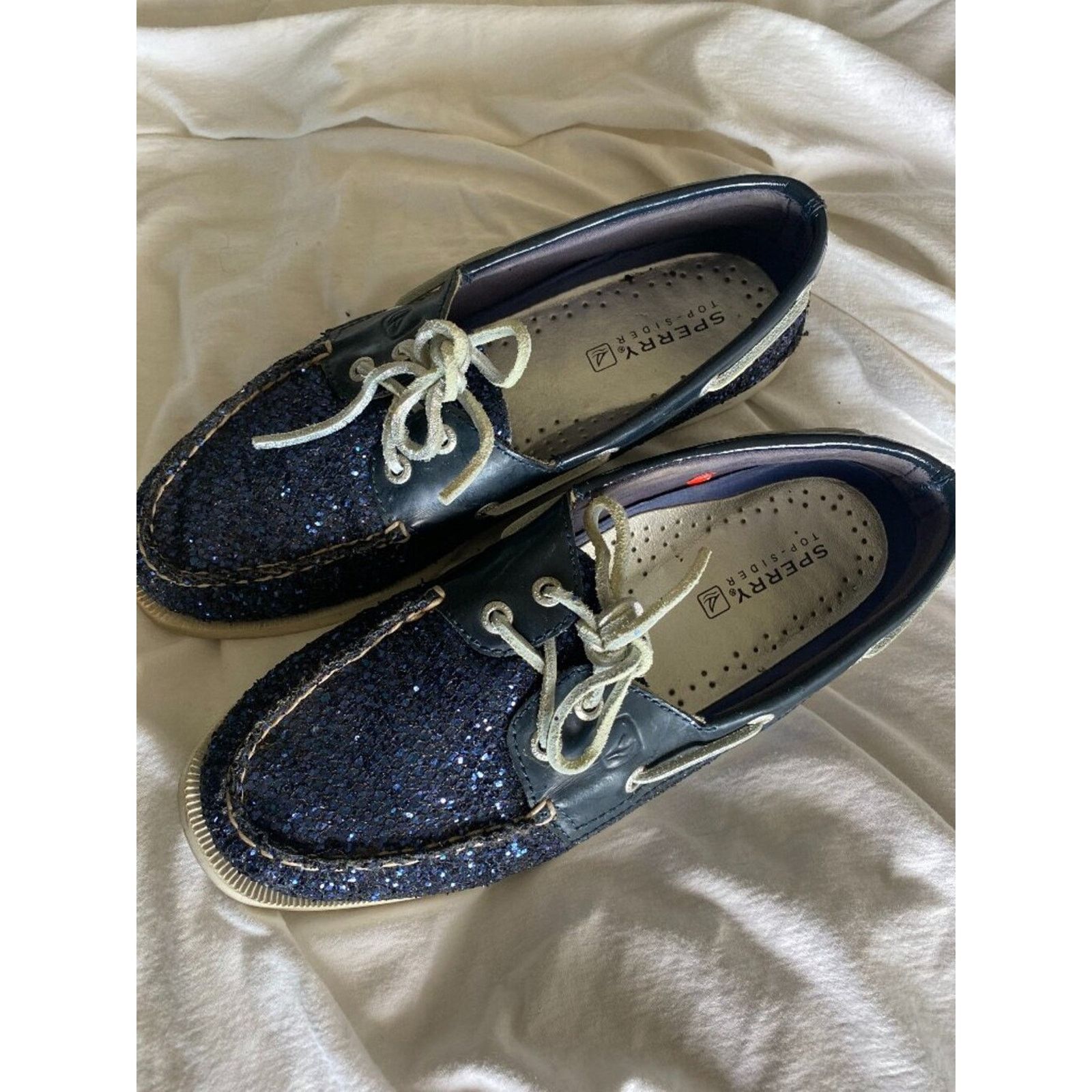 Sperry Navy Metallic Sperry Boat Shoes Size 6.5 Size US 6.5 / IT 36.5 - 1 Thumbnail