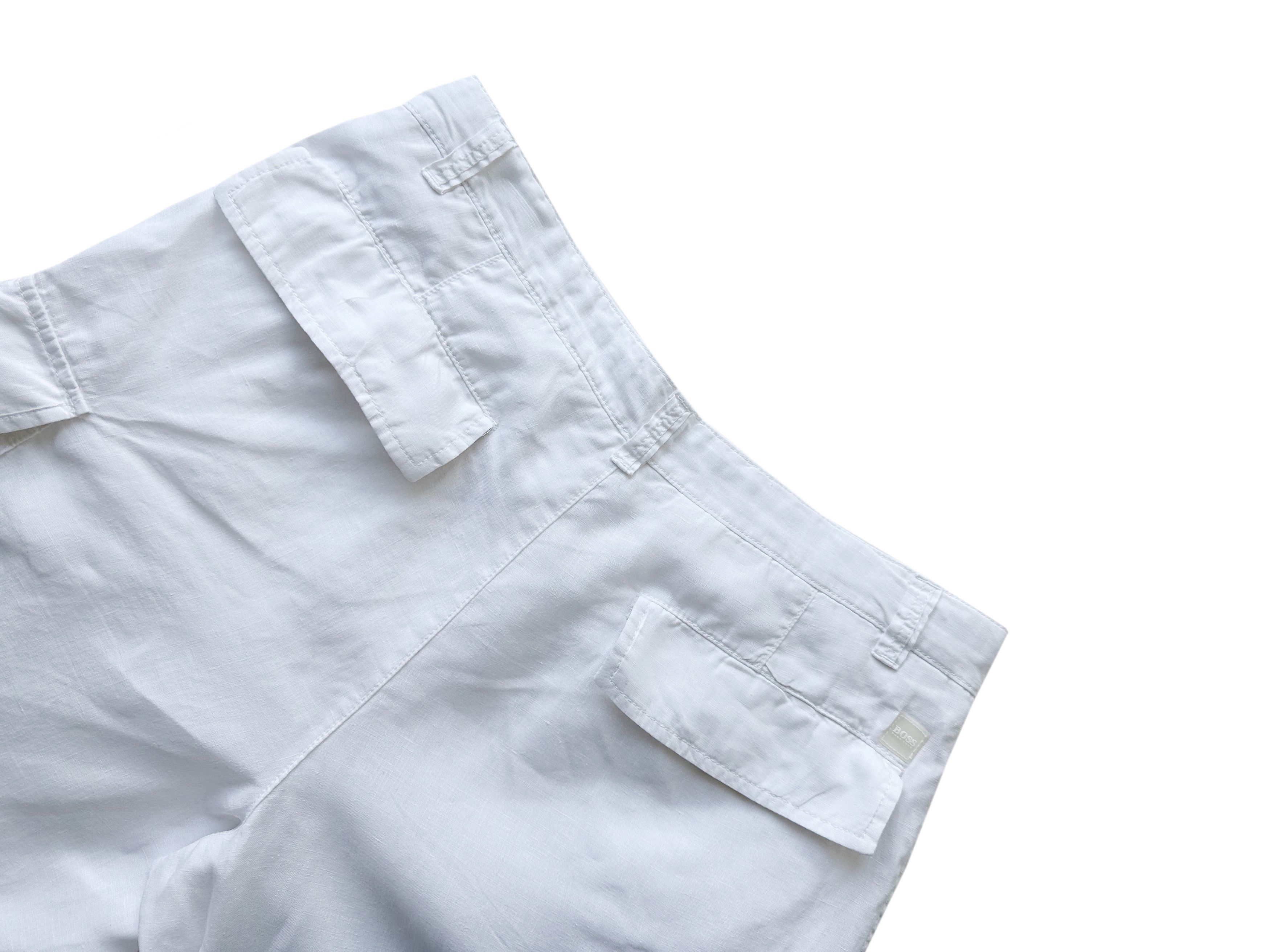 Hugo × Hugo Boss Hugo Boss white linen cargo shorts Size US 36 / EU 52 - 3 Thumbnail